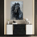 Horses 260 Canvas Art 60 x 40 cm / Black