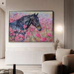 Horses 261 Canvas Art 60 x 40 cm / Black