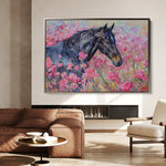 Horses 261 Canvas Art 60 x 40 cm / Black