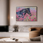 Horses 261 Canvas Art 60 x 40 cm / Black