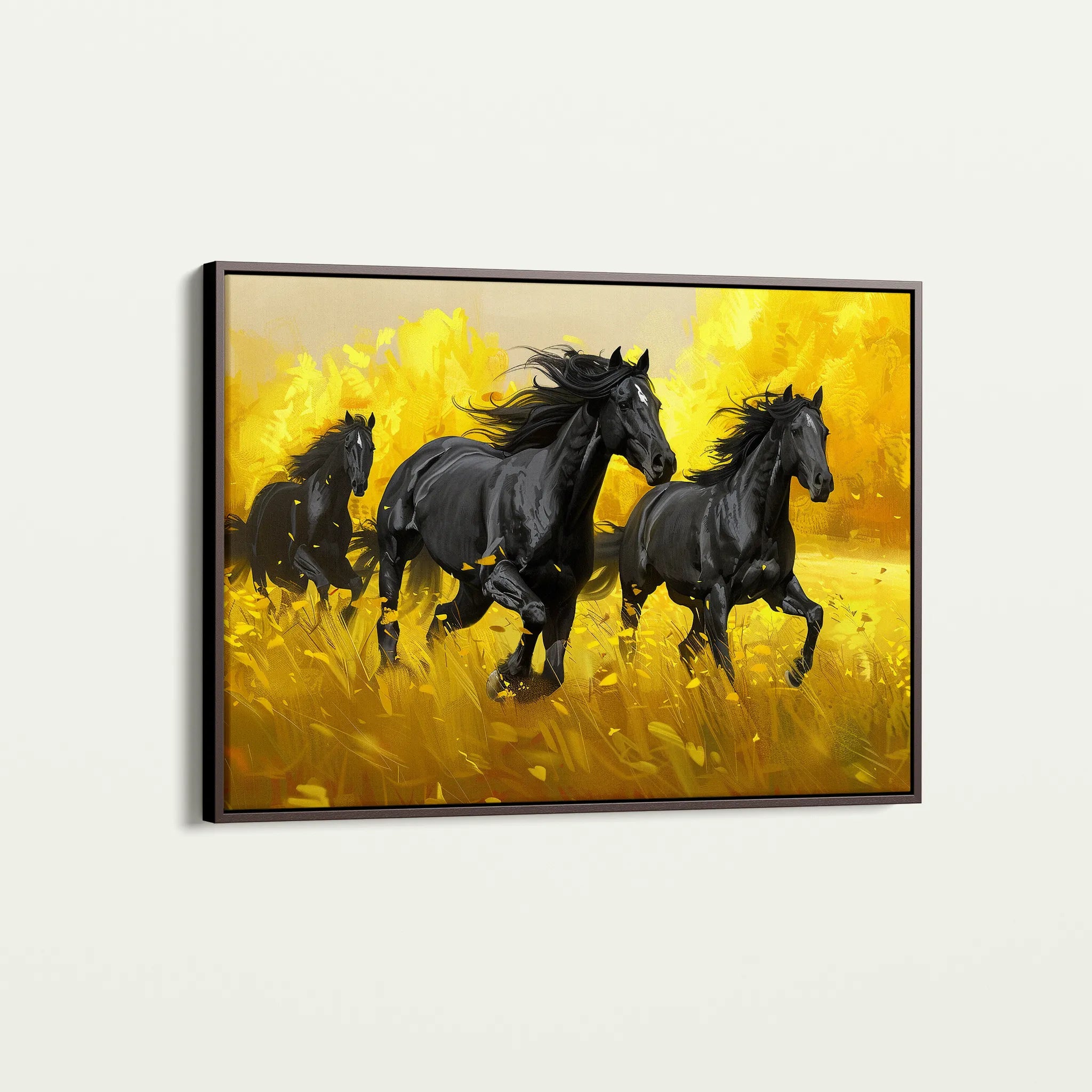 Horses 262 Canvas Art 60 x 40 cm / Black