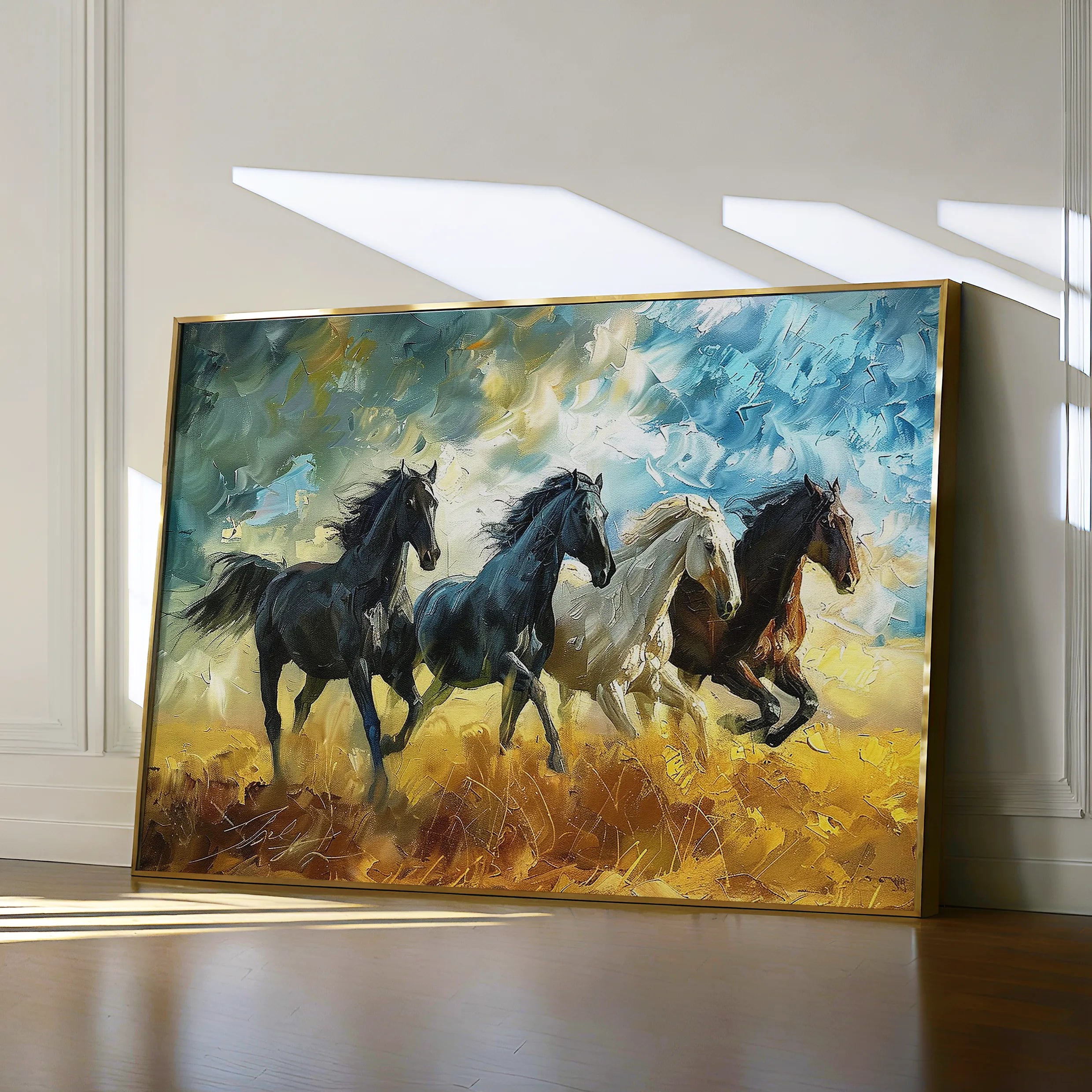 Horses 263 Canvas Art 60 x 40 cm / Black
