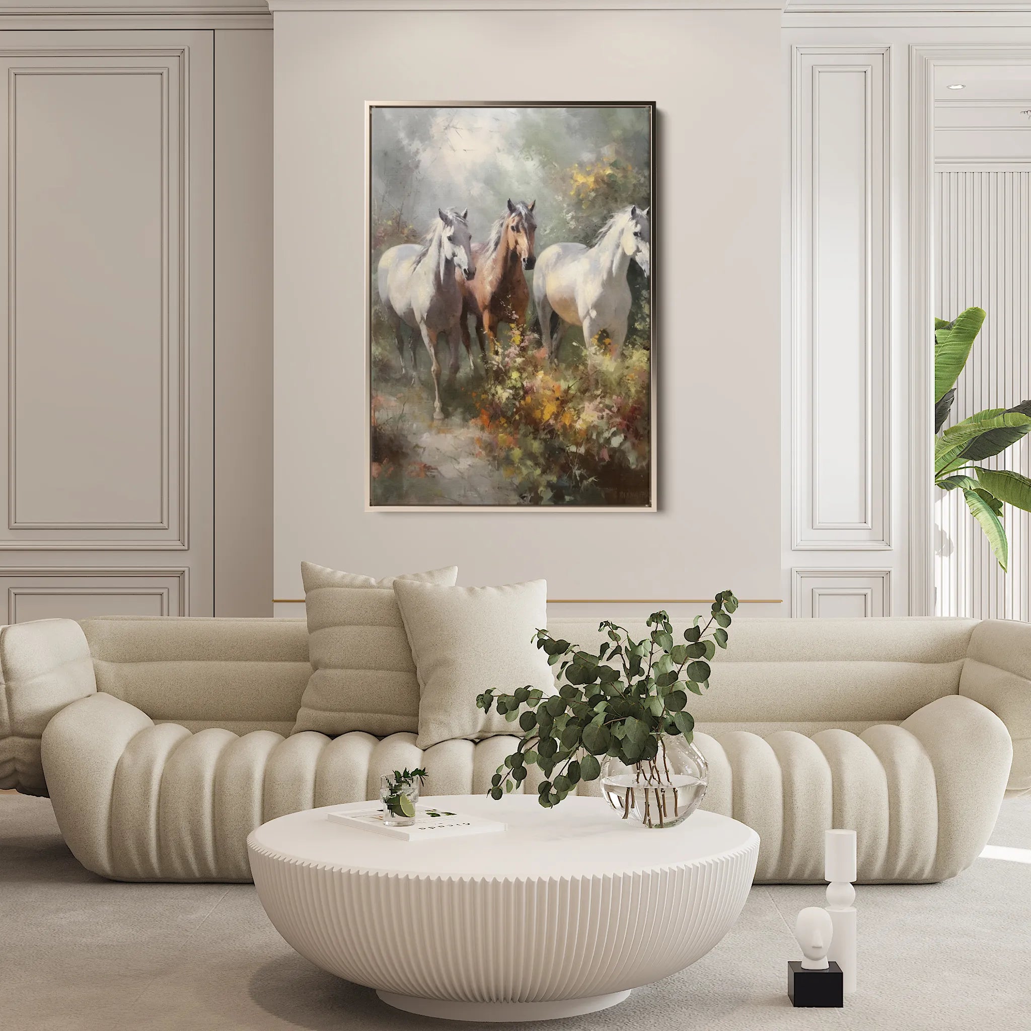 Horses 264 Canvas Art 60 x 40 cm / Black