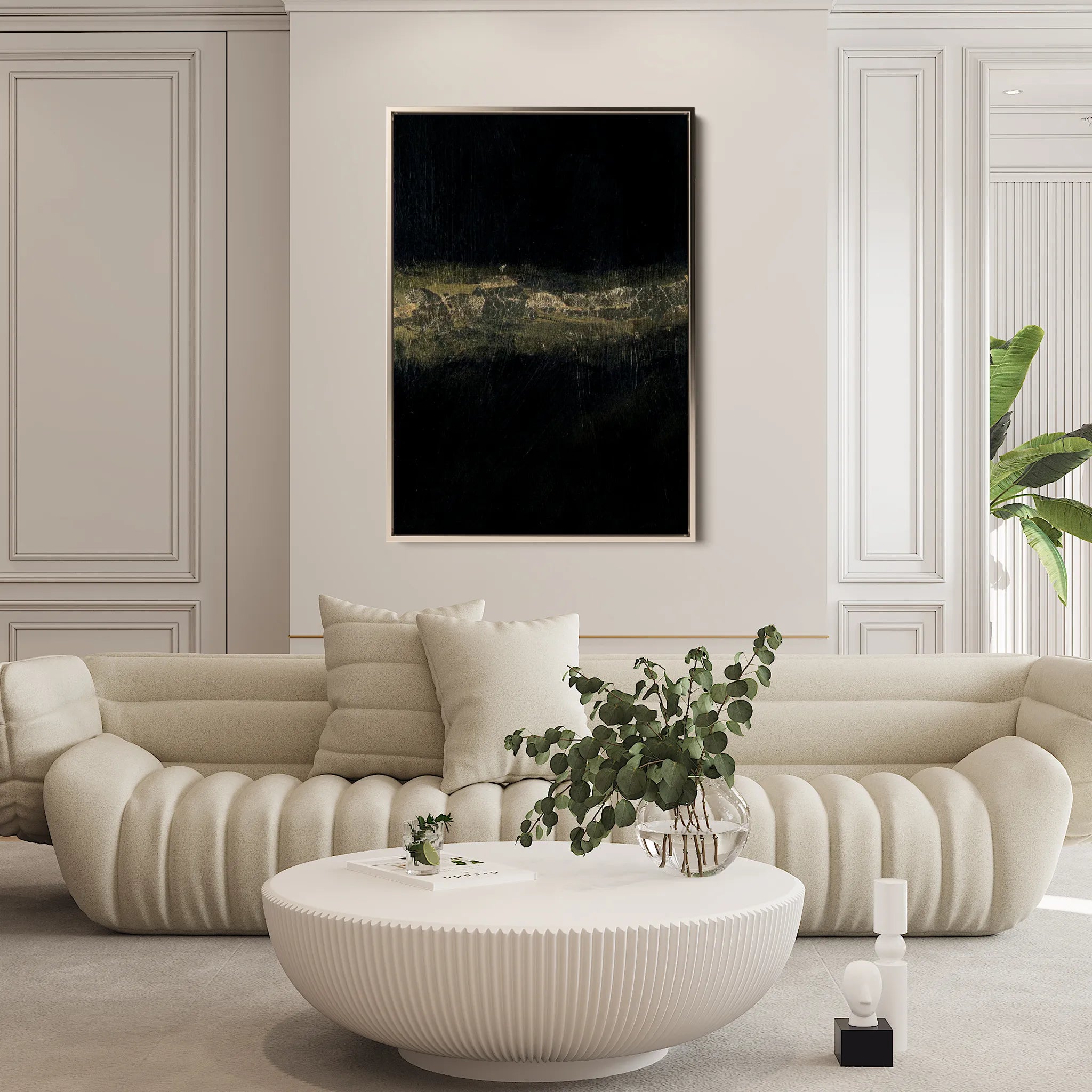 Abstract 265 Canvas Art 60 x 40 cm / Black