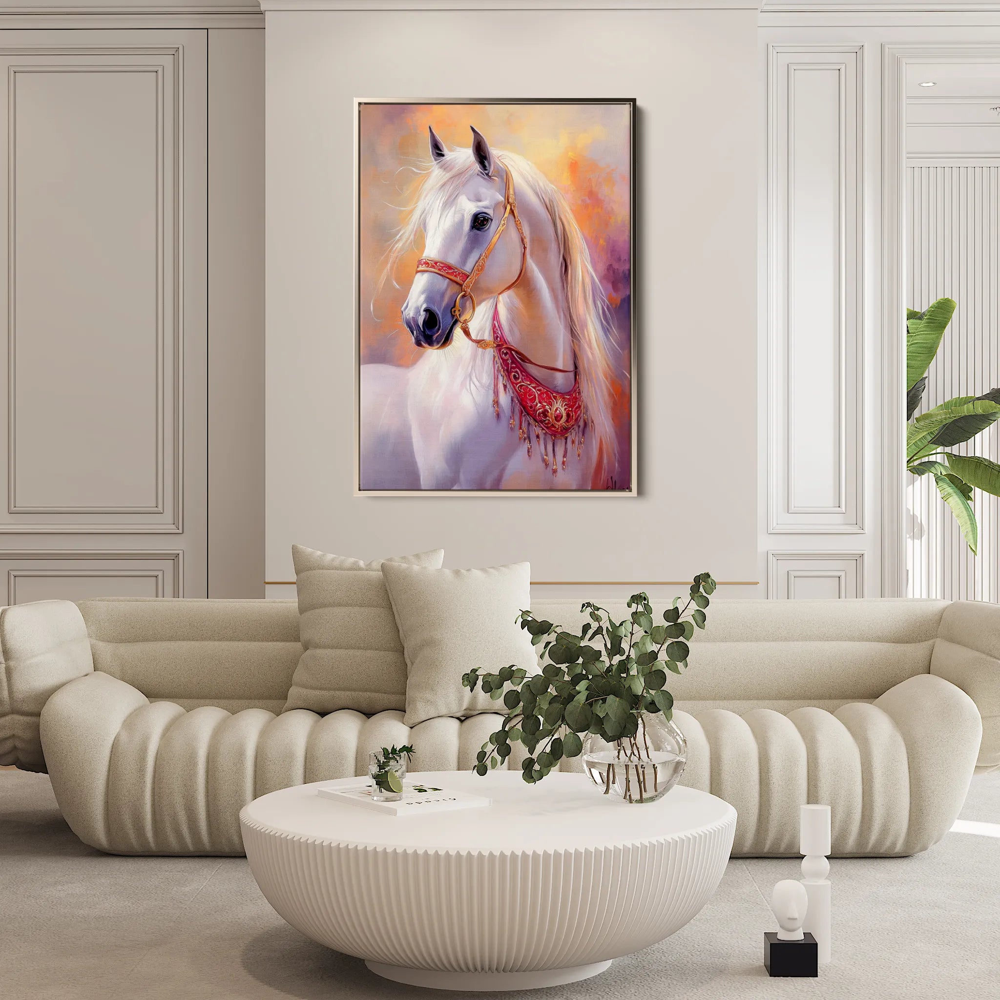 Horses 266 Canvas Art 60 x 40 cm / Black