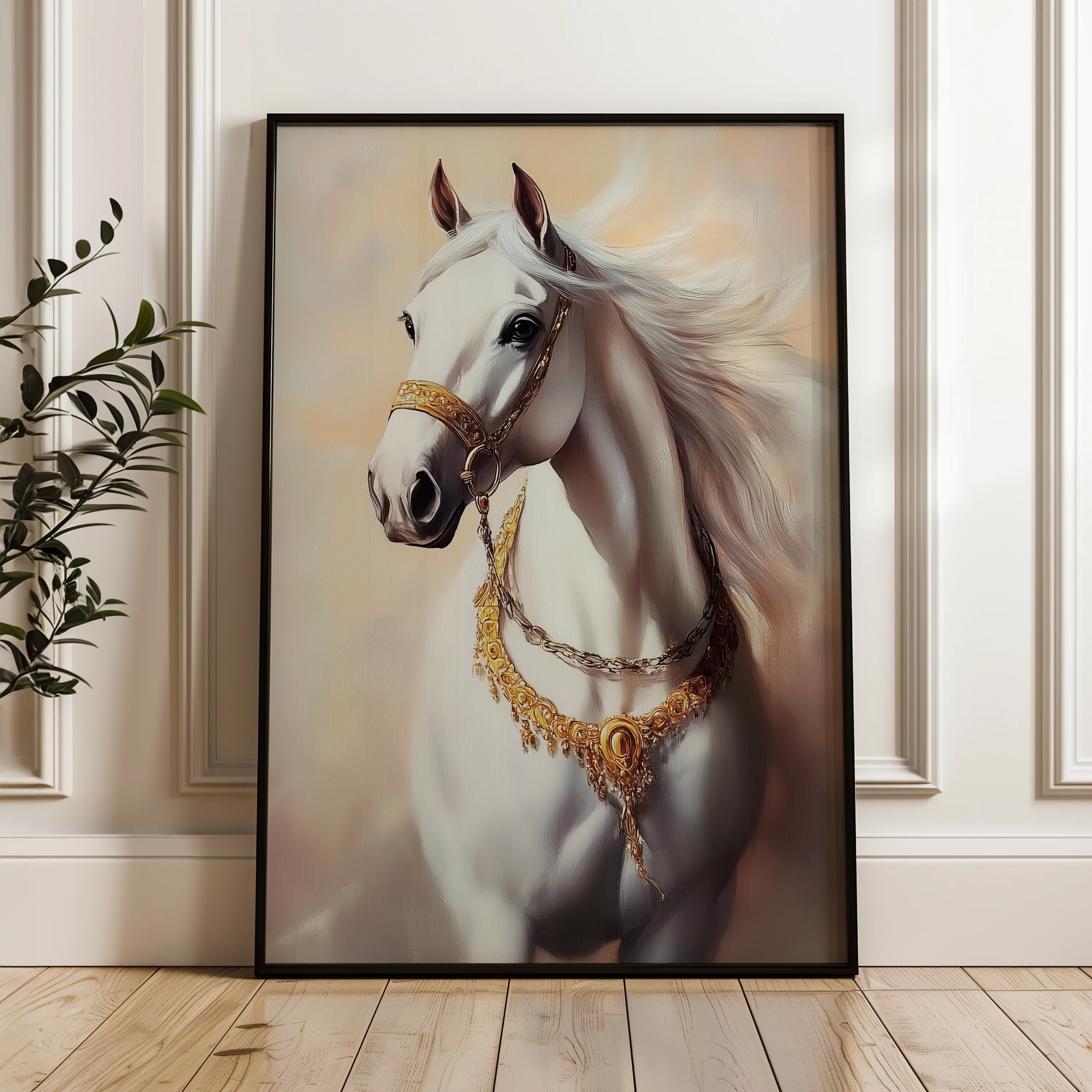 Horses 270 Canvas Art 60 x 40 cm / Black