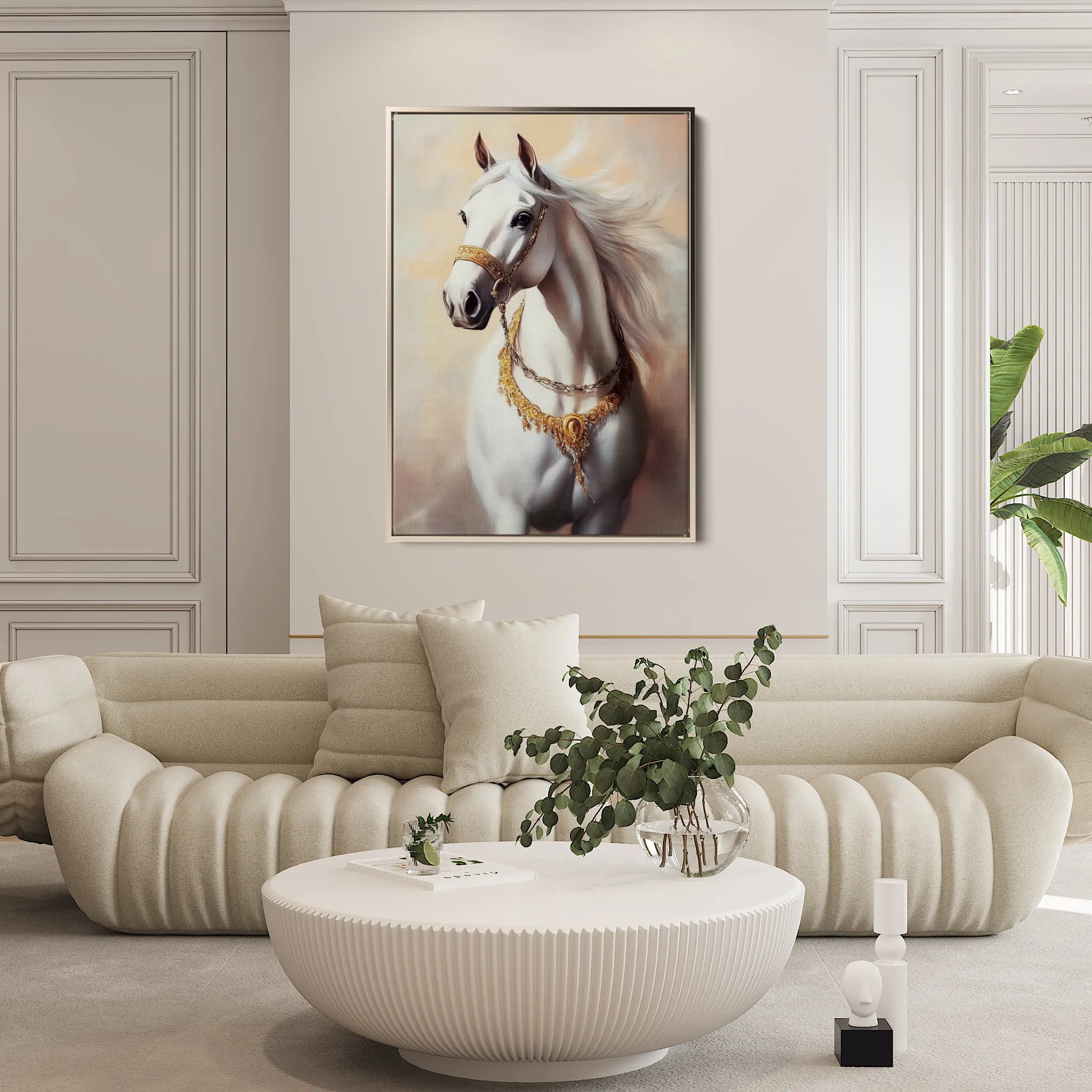 Horses 270 Canvas Art 60 x 40 cm / Black