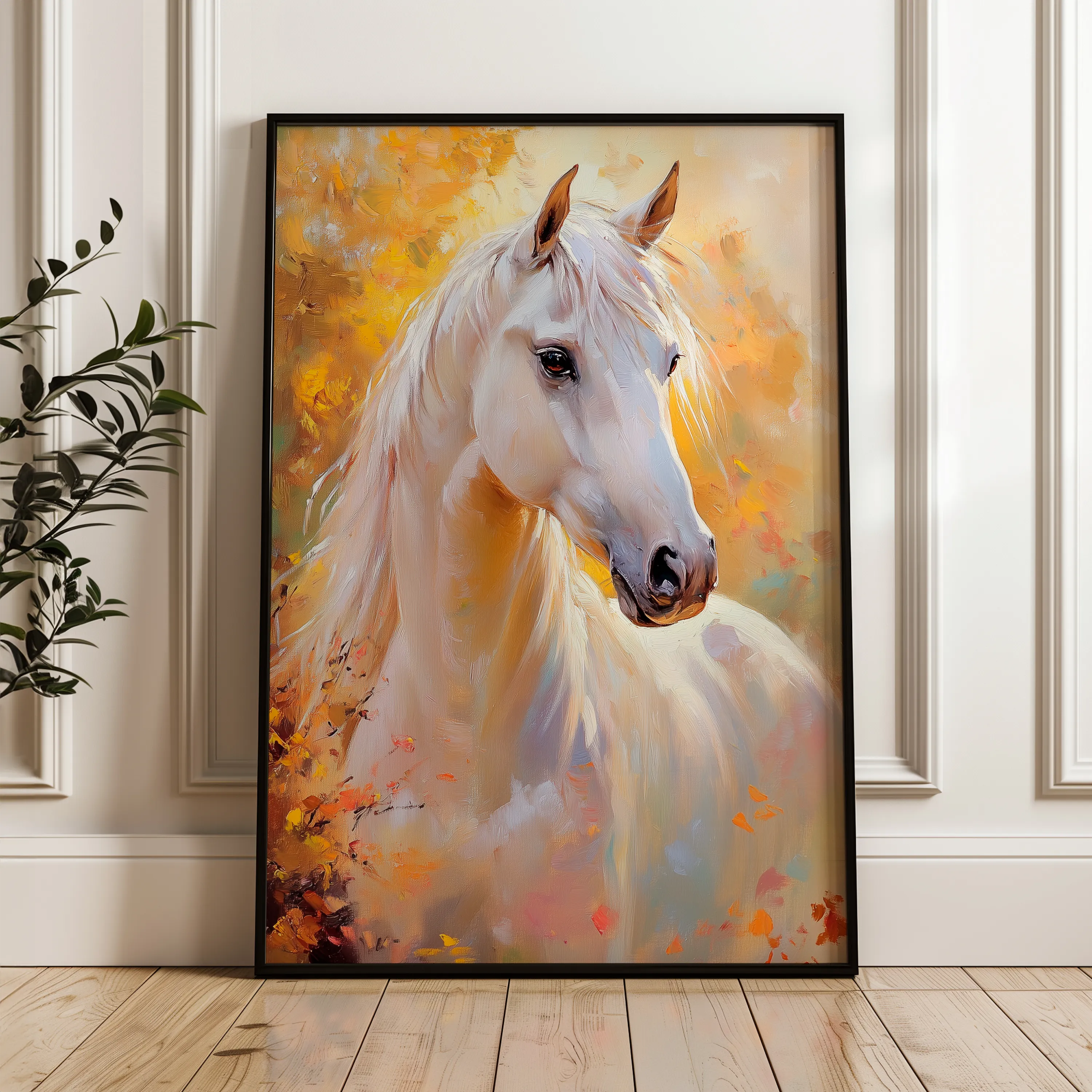 Horses 271 Canvas Art 60 x 40 cm / Black
