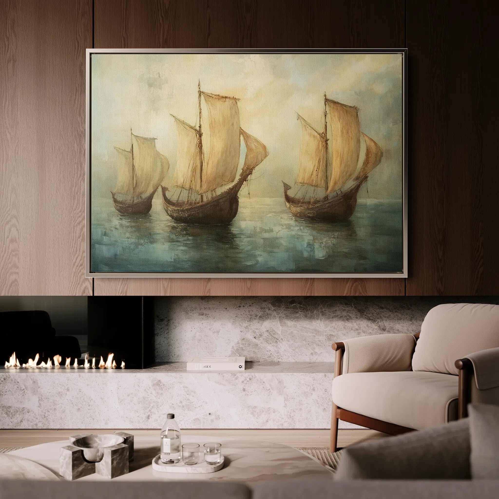 Landscape 272 Canvas Art 60 x 40 cm / Black