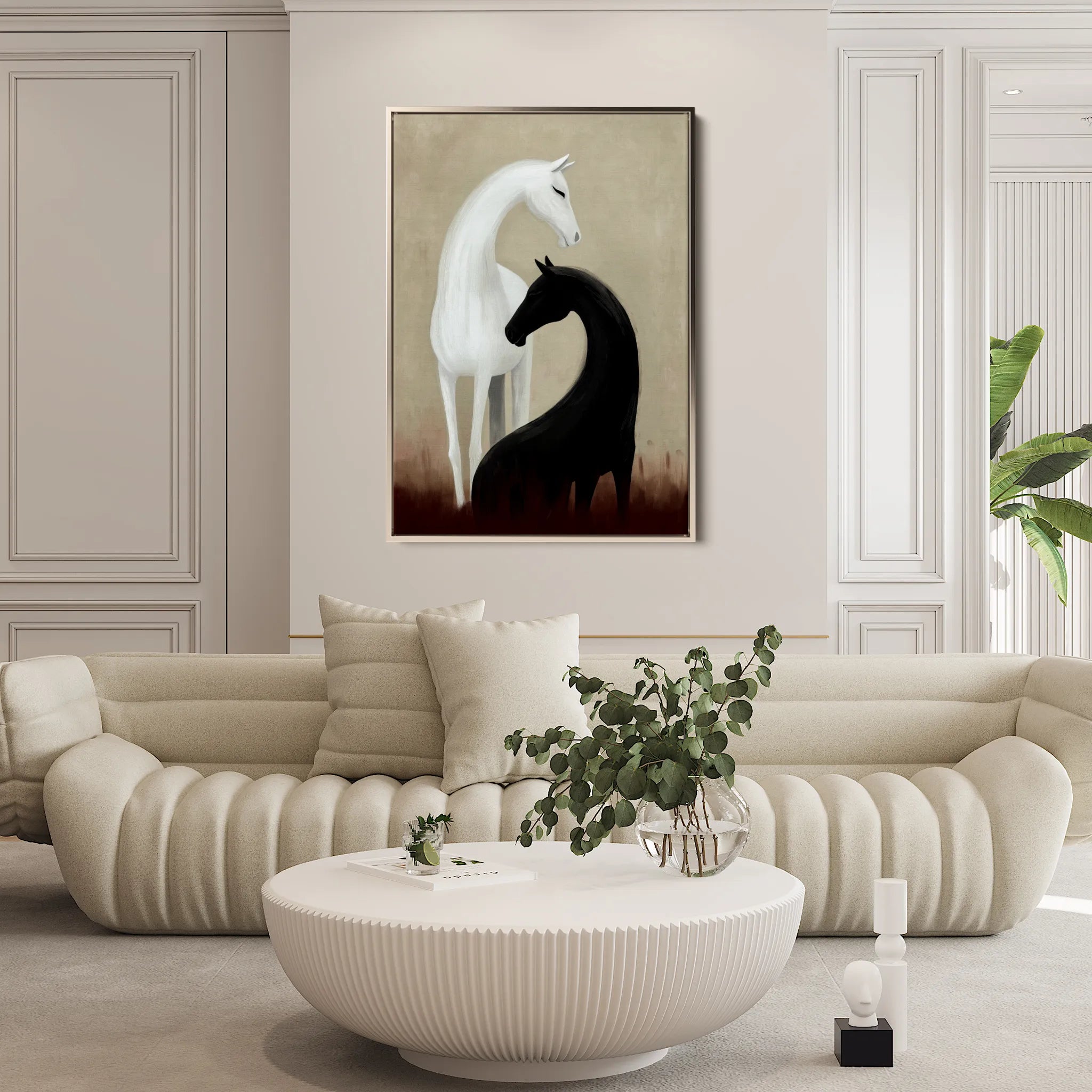 Horses 277 Canvas Art 60 x 40 cm / Black