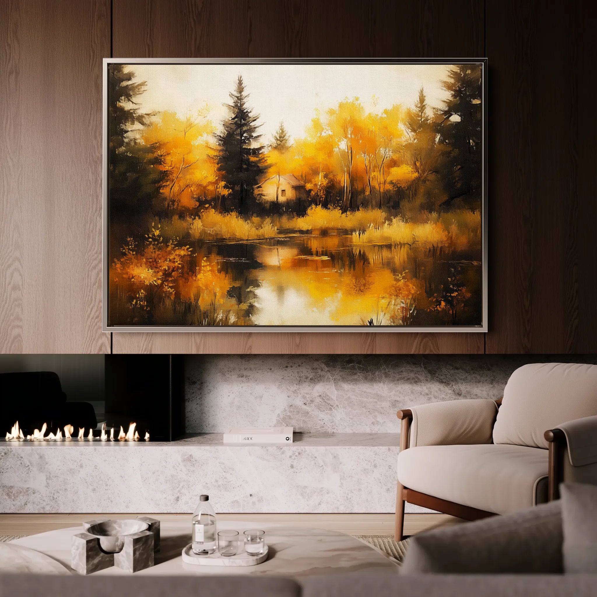 Landscape 281 Canvas Art 60 x 40 cm / Black