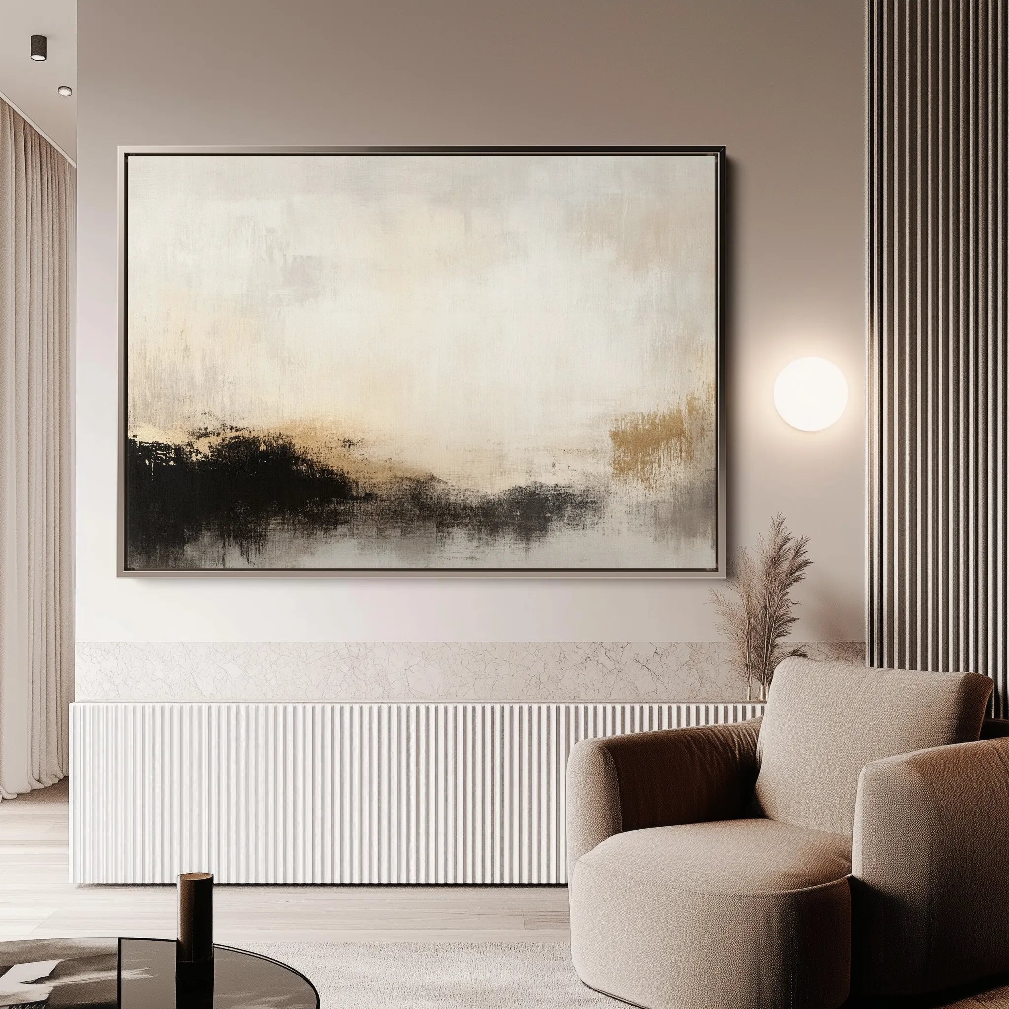 Abstract 287 Canvas Art 60 x 40 cm / Black