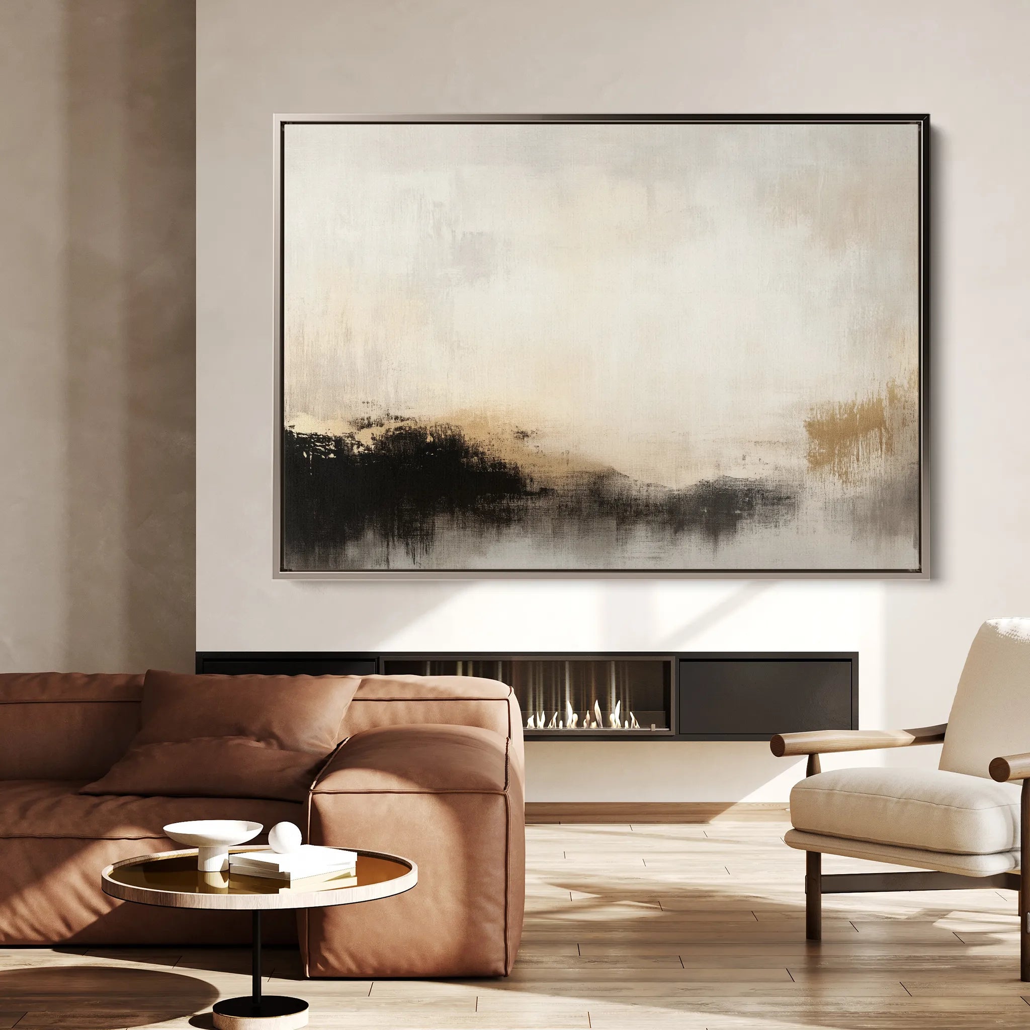 Abstract 287 Canvas Art 60 x 40 cm / Black