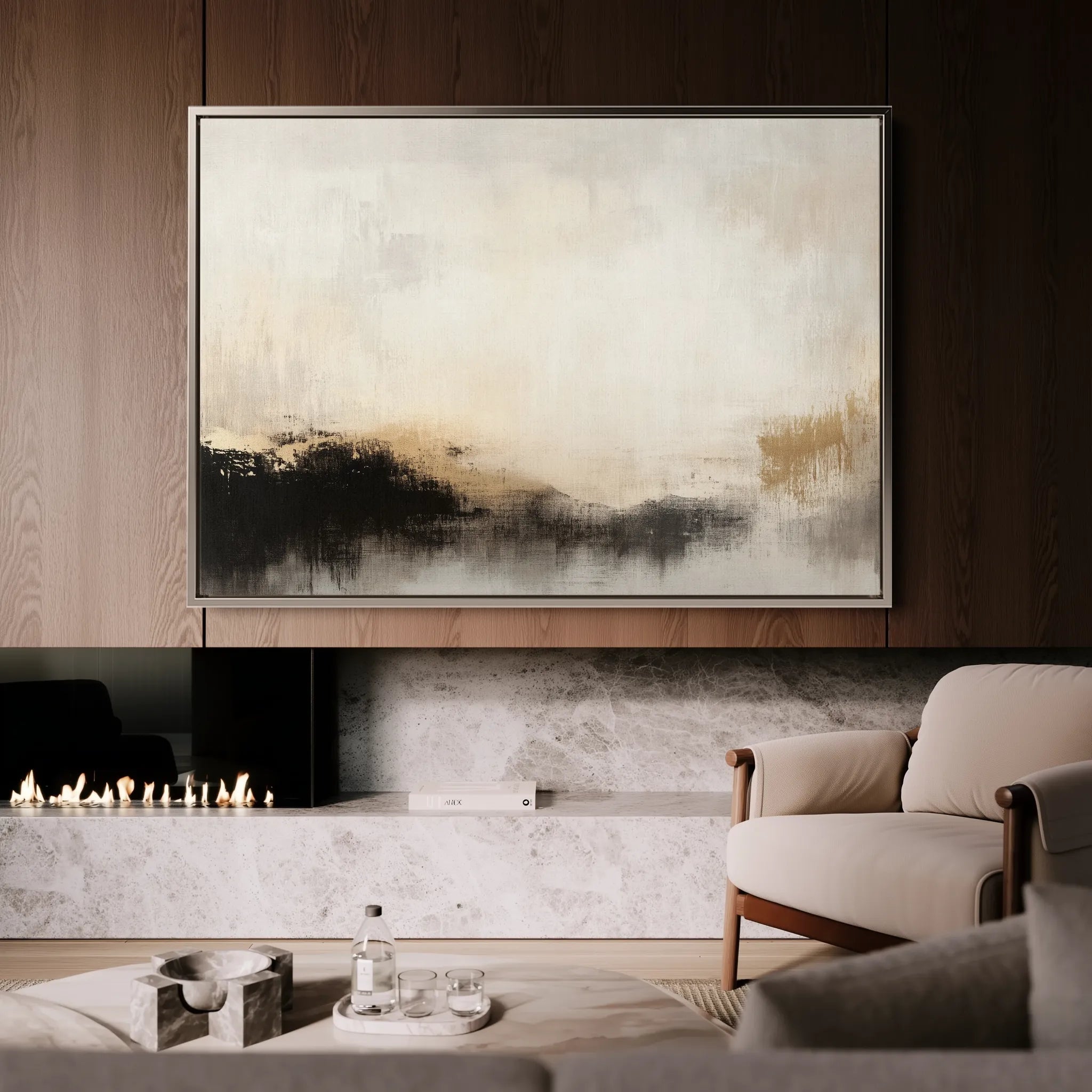 Abstract 287 Canvas Art 60 x 40 cm / Black
