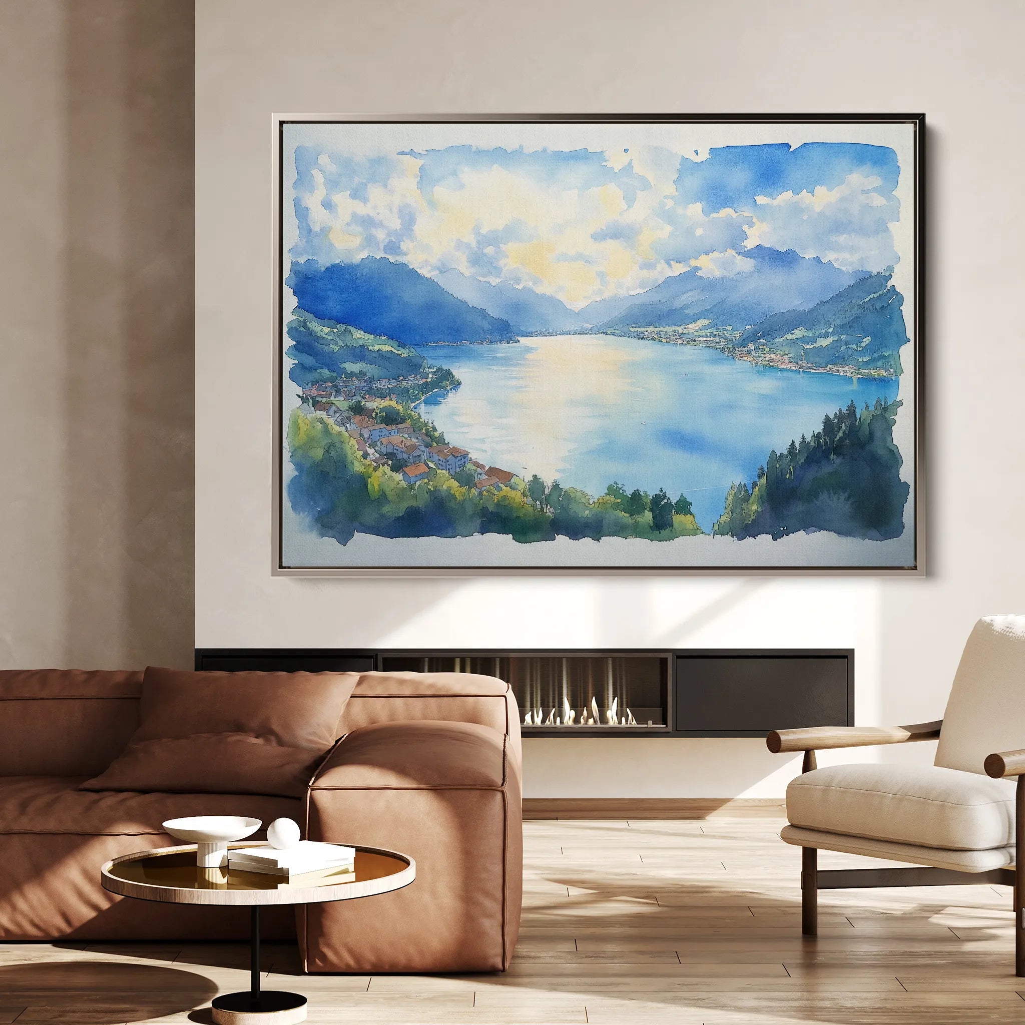 Landscape 290 Canvas Art 60 x 40 cm / Black
