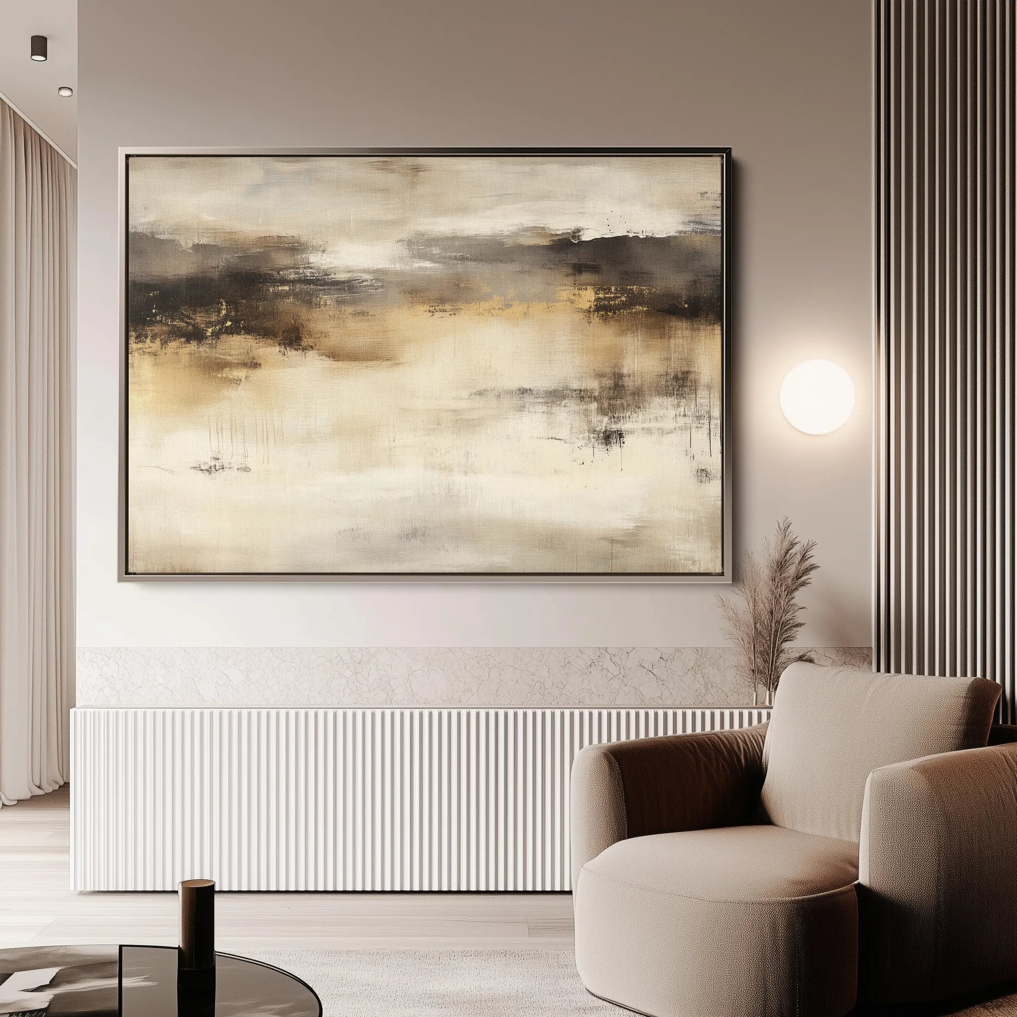 Abstract 297 Canvas Art 60 x 40 cm / Black