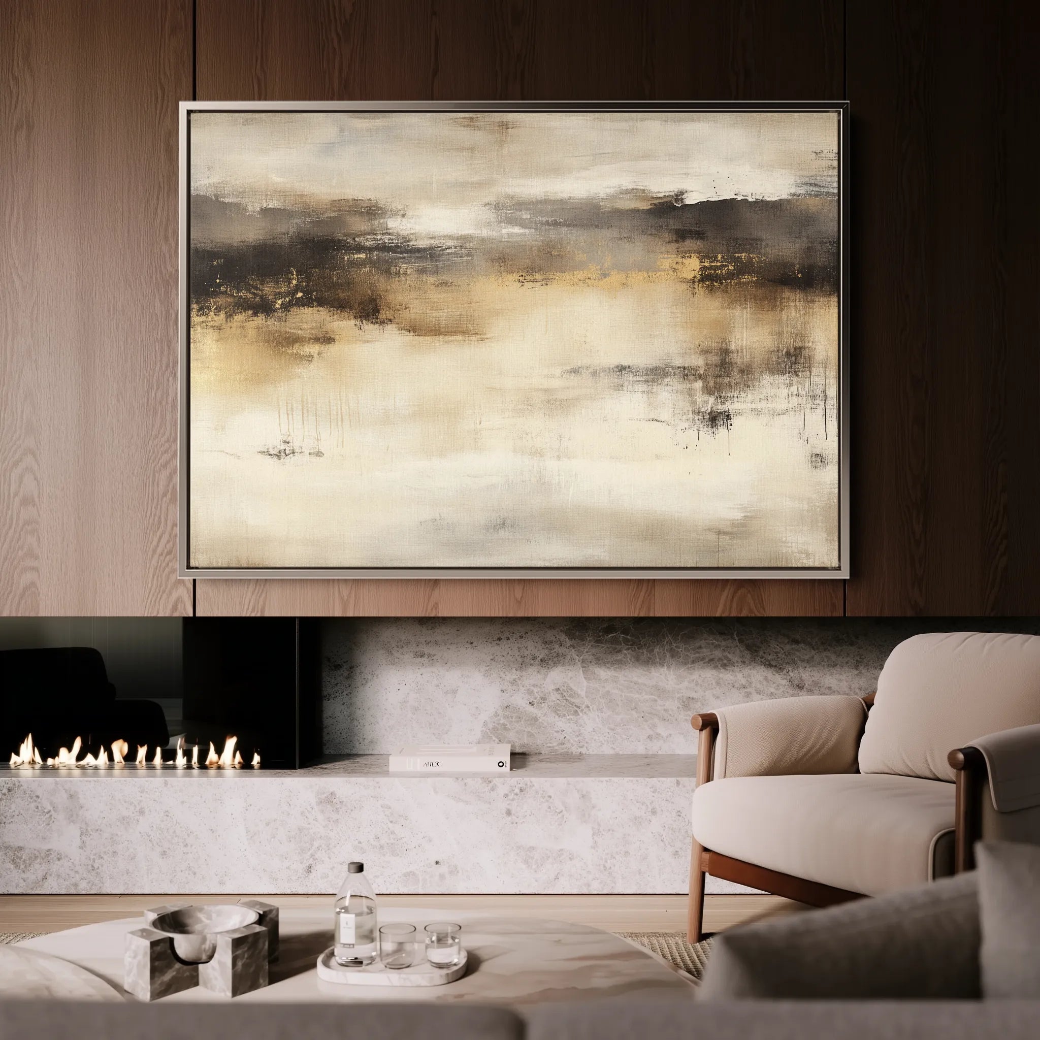 Abstract 297 Canvas Art 60 x 40 cm / Black