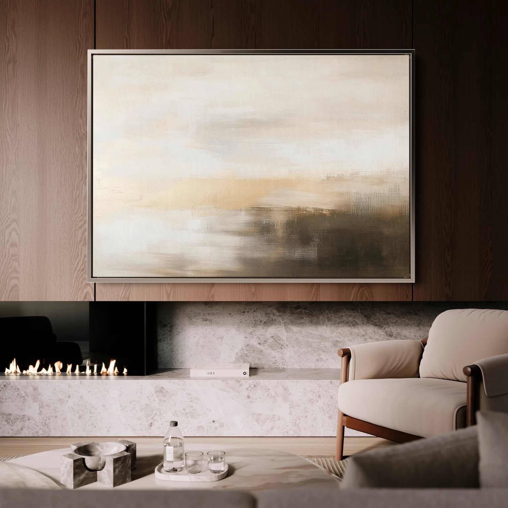 Abstract 298 Canvas Art 60 x 40 cm / Black