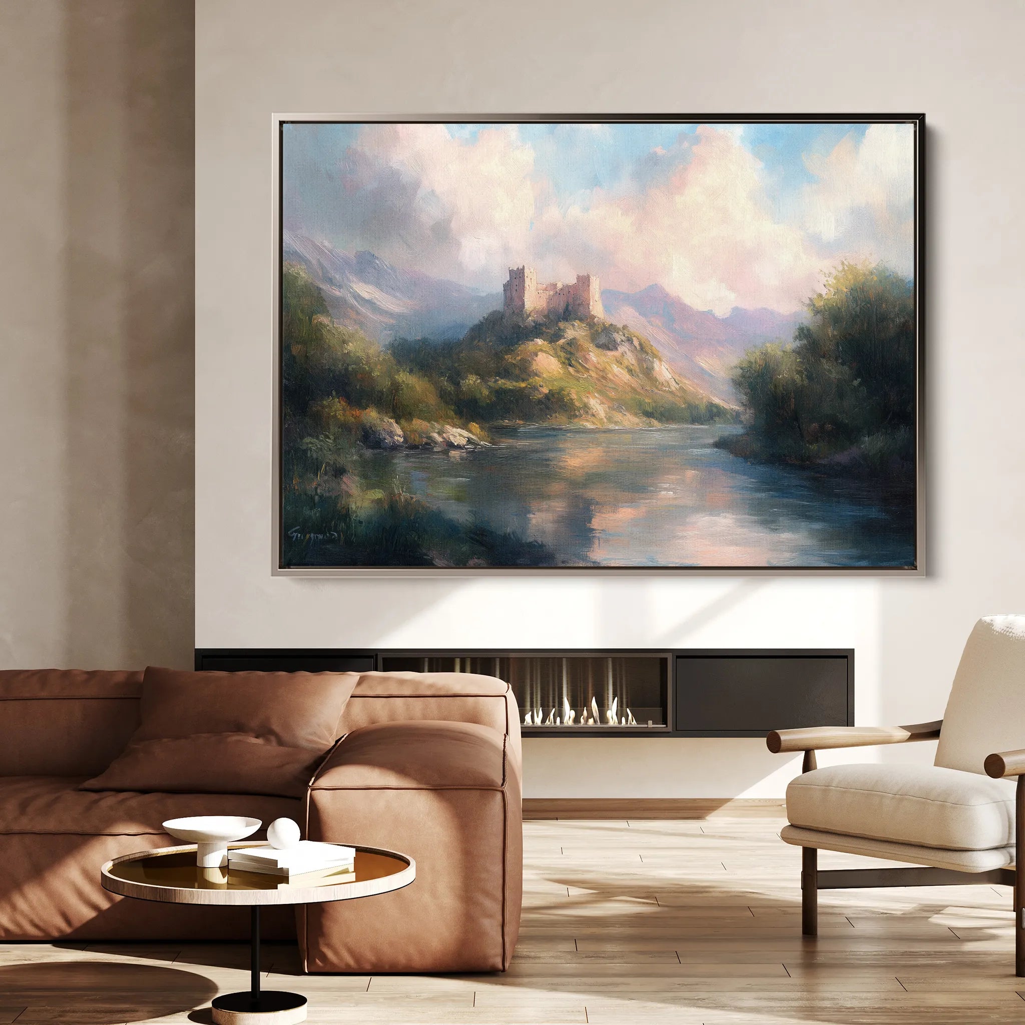 Landscape 300 Canvas Art 60 x 40 cm / Black