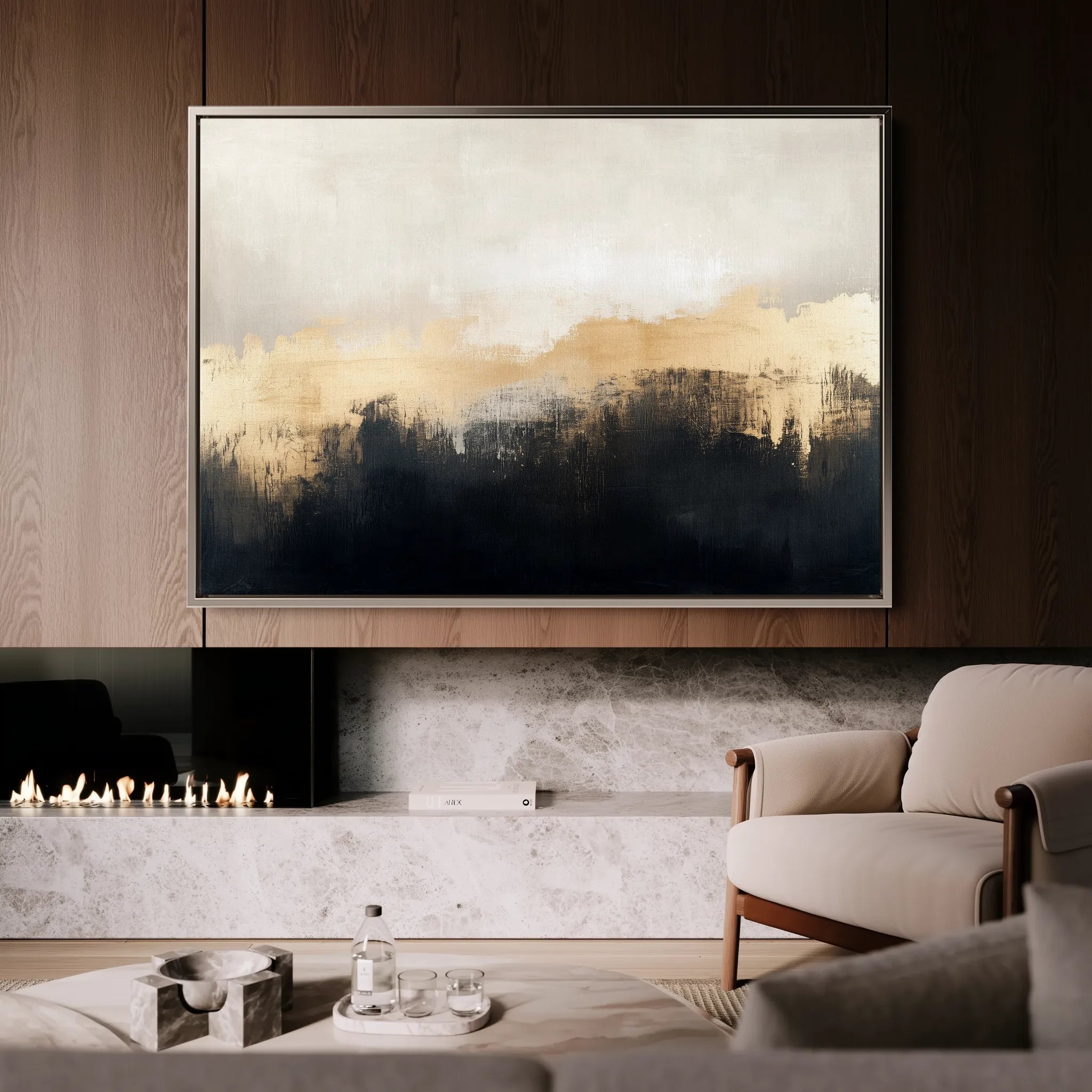 Abstract 302 Canvas Art 60 x 40 cm / Black