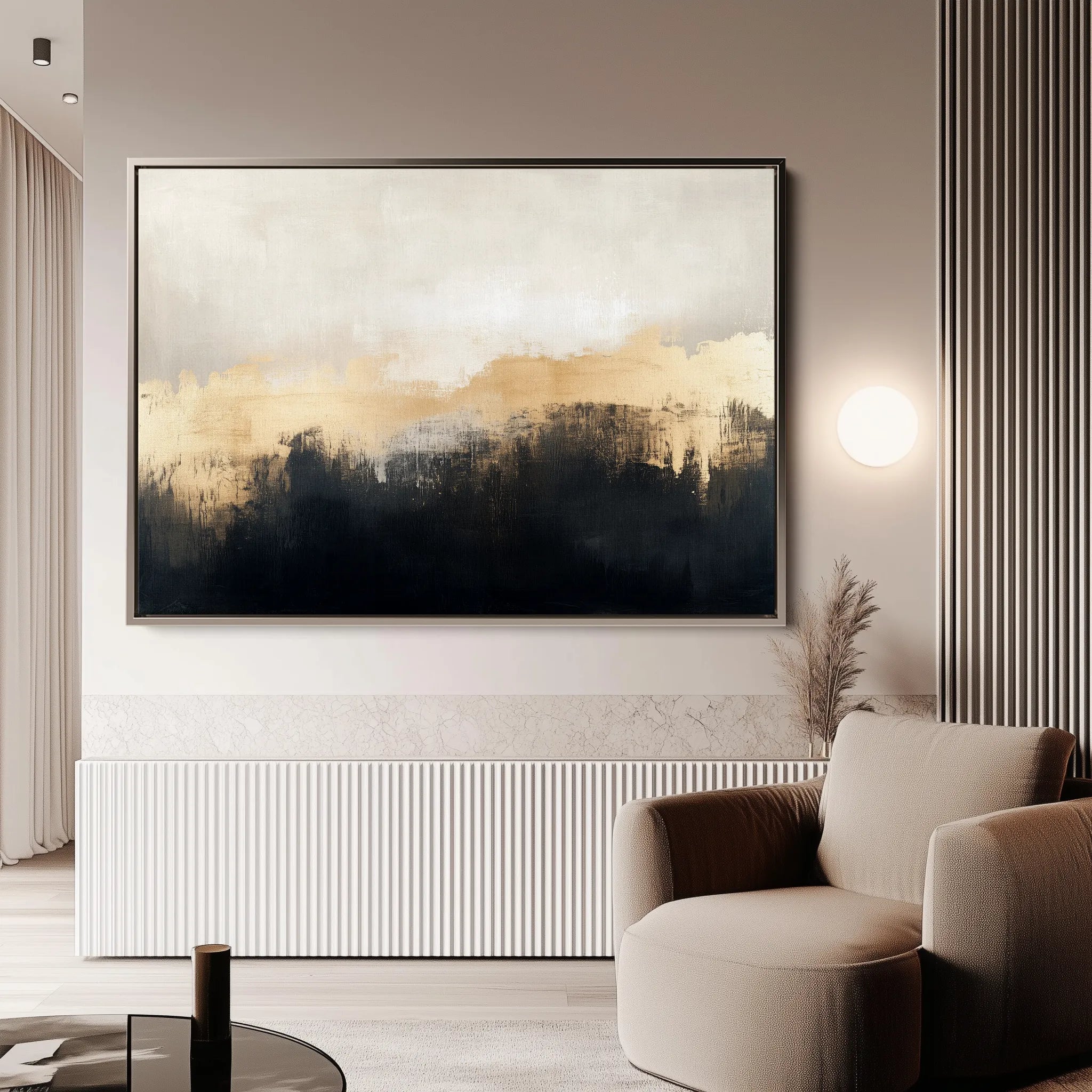 Abstract 302 Canvas Art 60 x 40 cm / Black