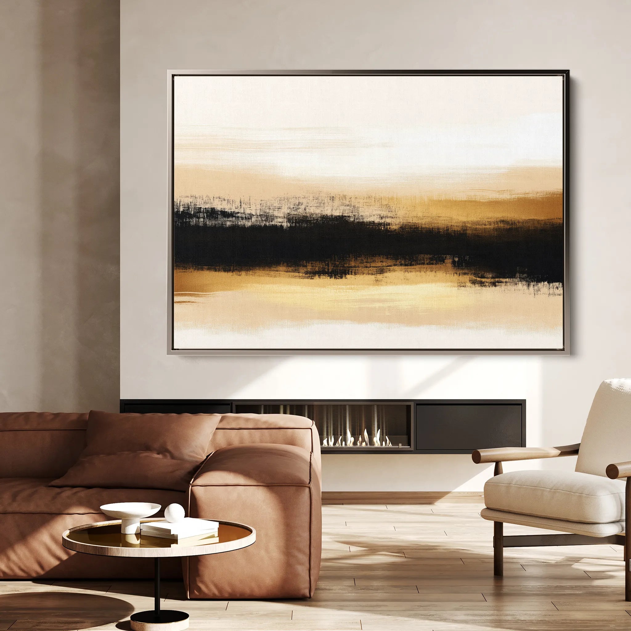 Abstract 303 Canvas Art 60 x 40 cm / Black