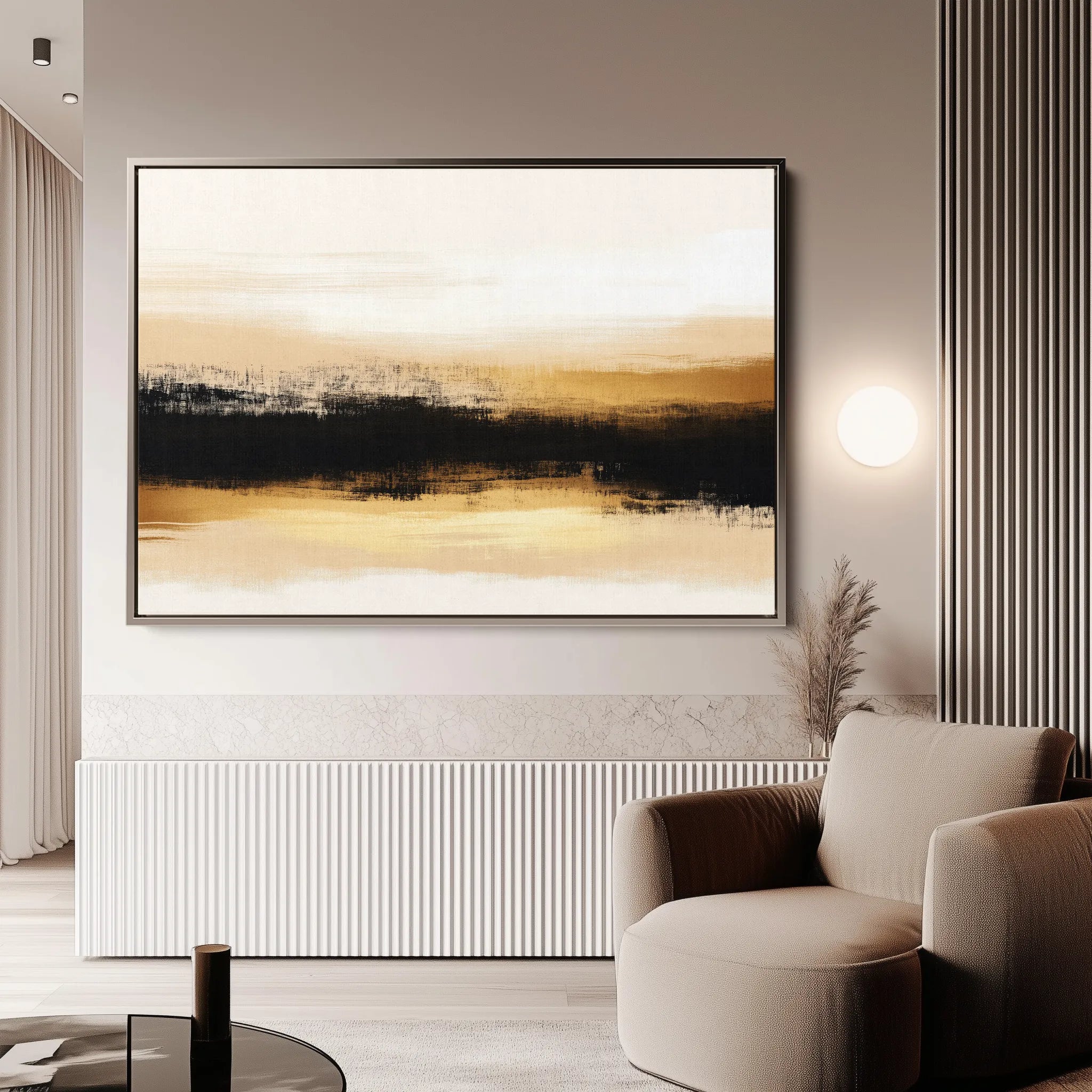 Abstract 303 Canvas Art 60 x 40 cm / Black