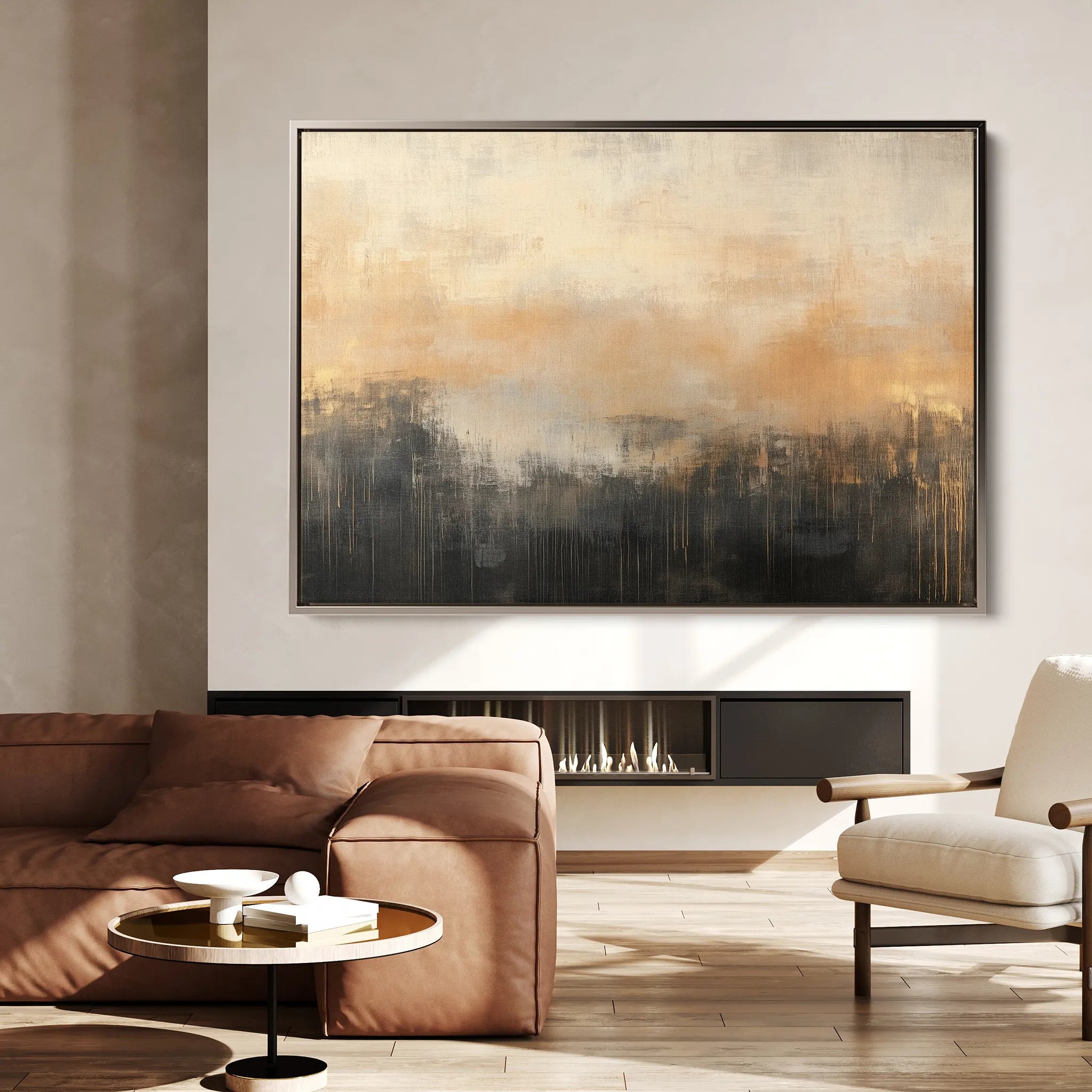 Abstract 309 Canvas Art 60 x 40 cm / Black