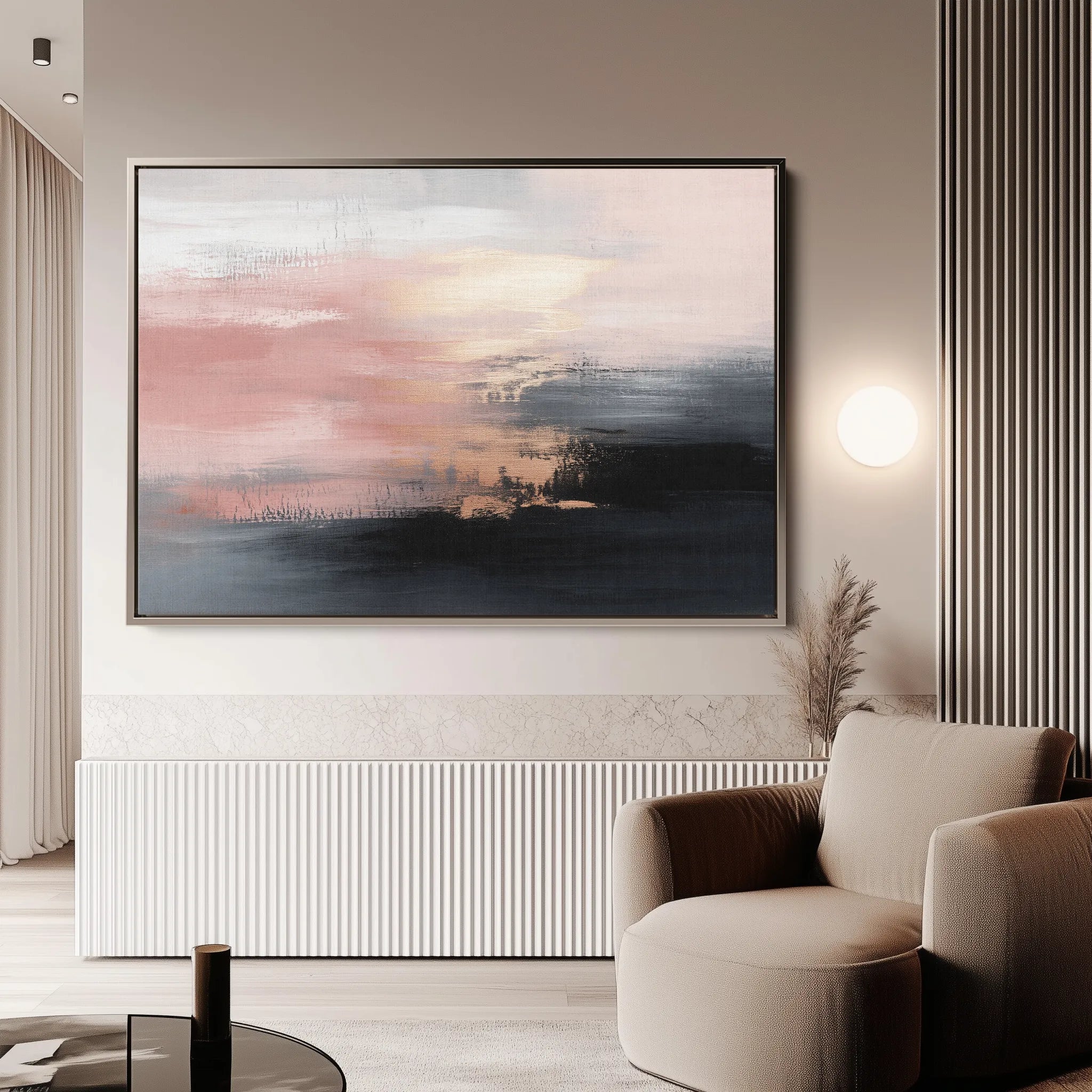 Abstract 313 Canvas Art 60 x 40 cm / Black