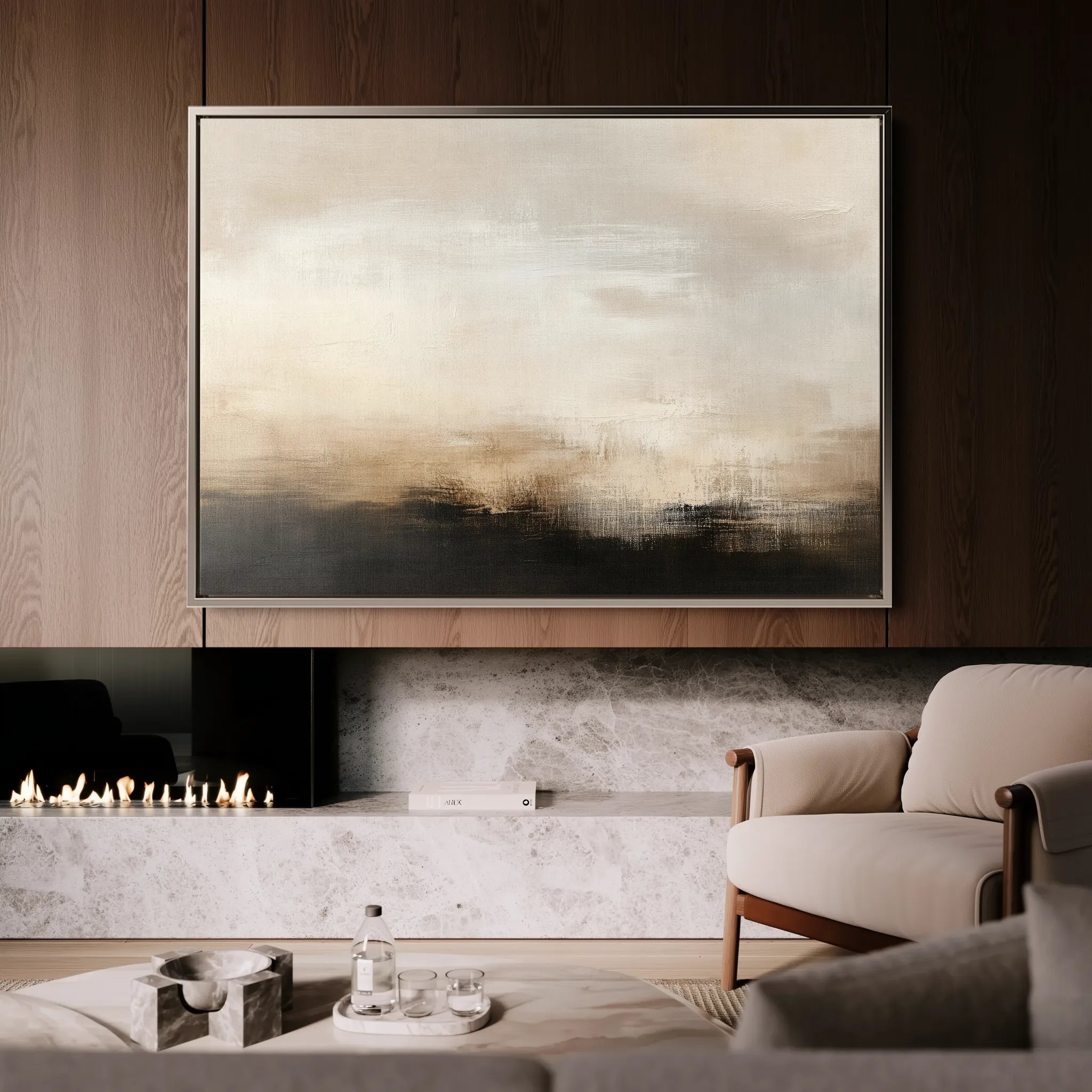 Abstract 316 Canvas Art 60 x 40 cm / Black