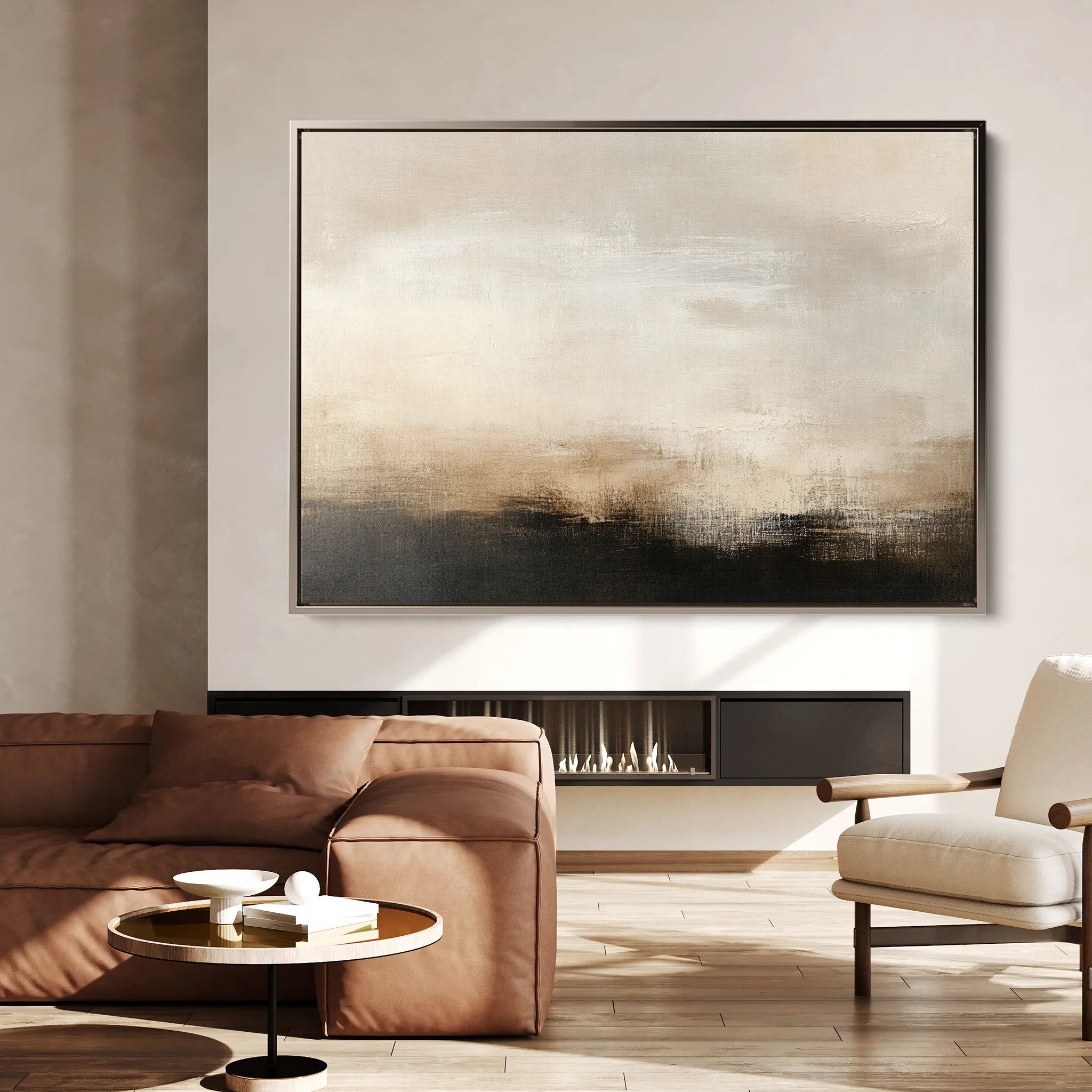 Abstract 316 Canvas Art 60 x 40 cm / Black