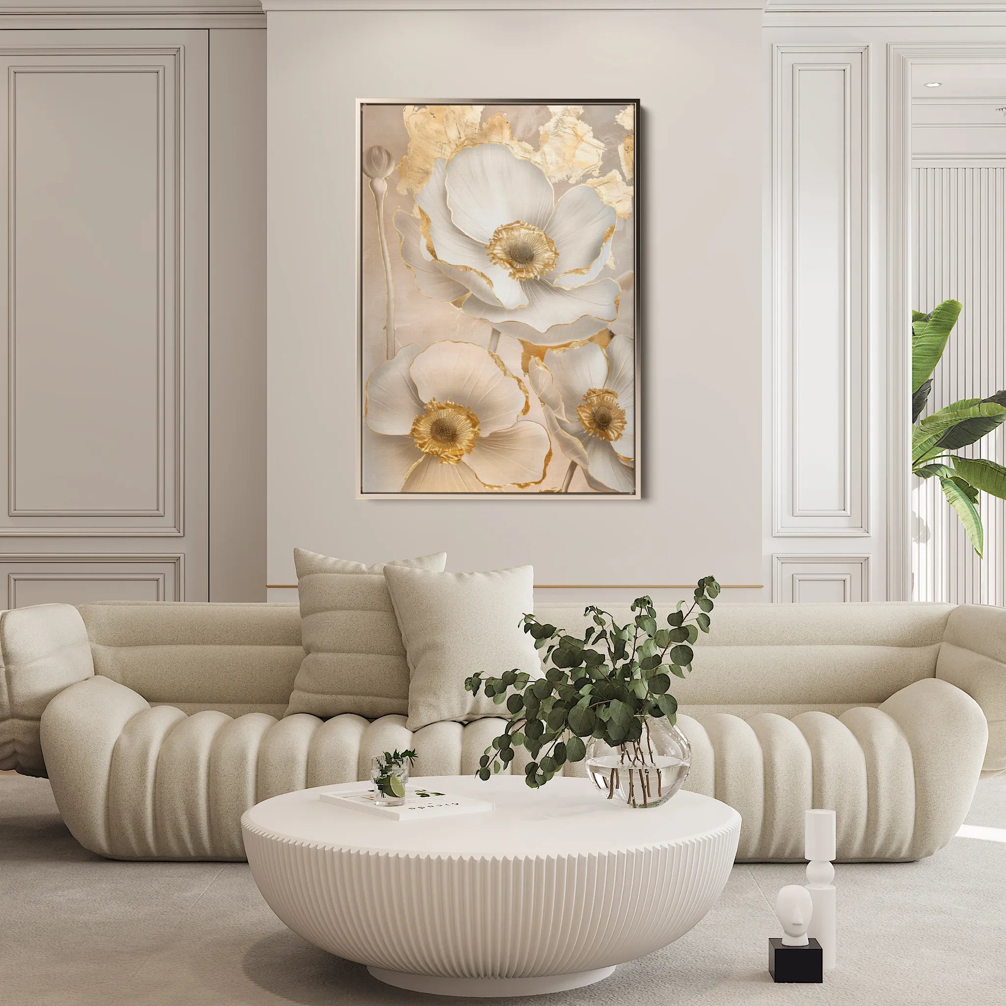Floral 319 Canvas Art 60 x 40 cm / Black
