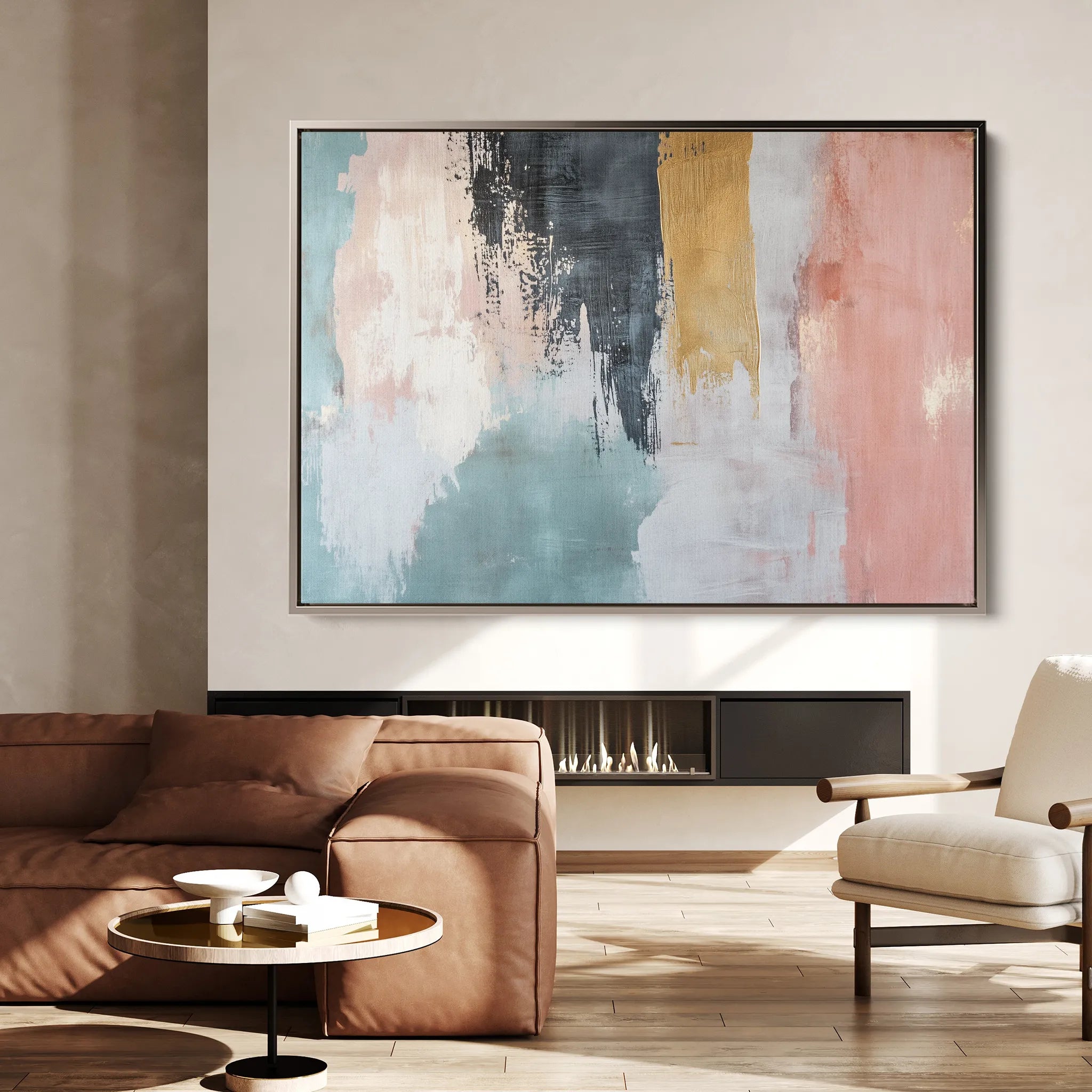 Abstract 320 Canvas Art 60 x 40 cm / Black