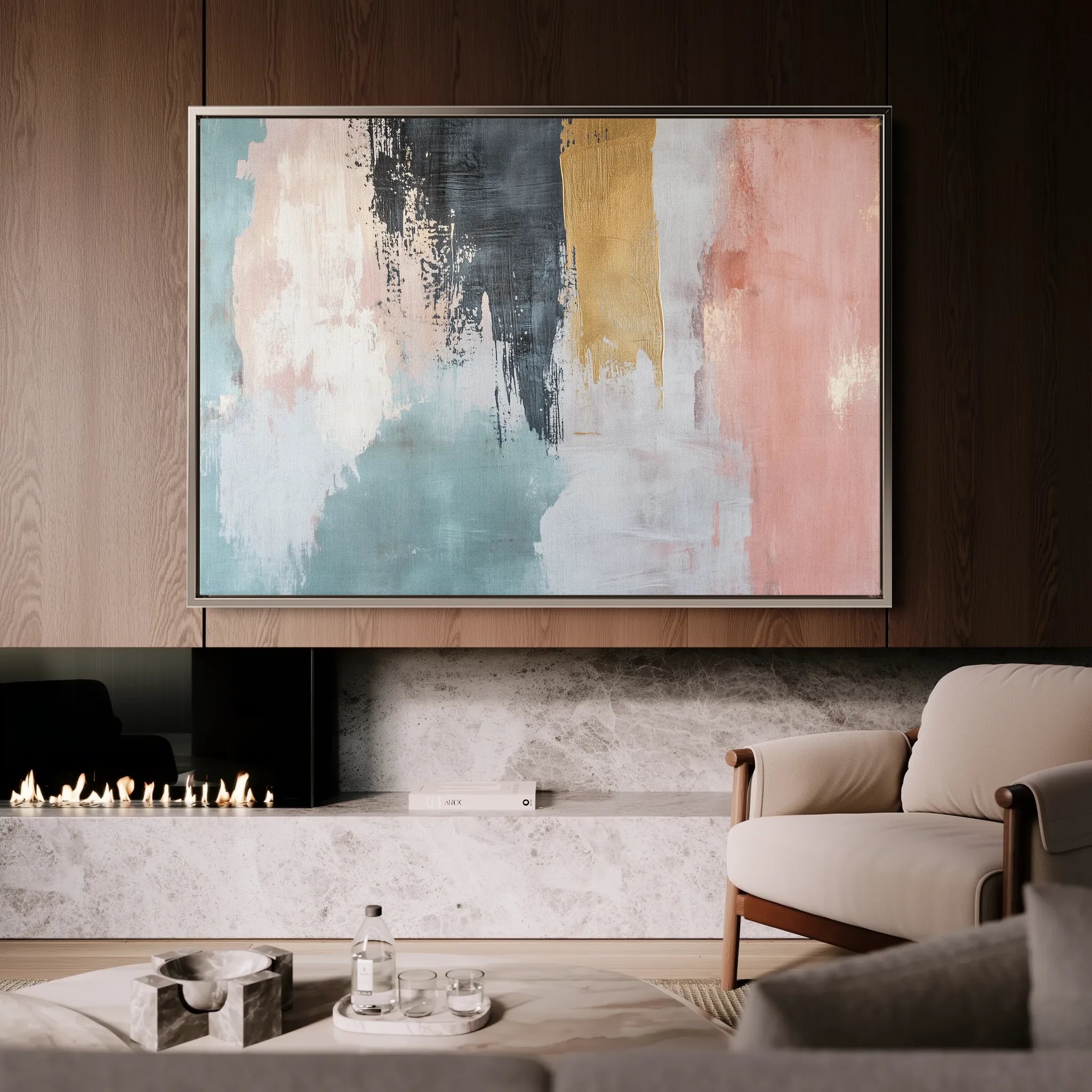 Abstract 320 Canvas Art 60 x 40 cm / Black