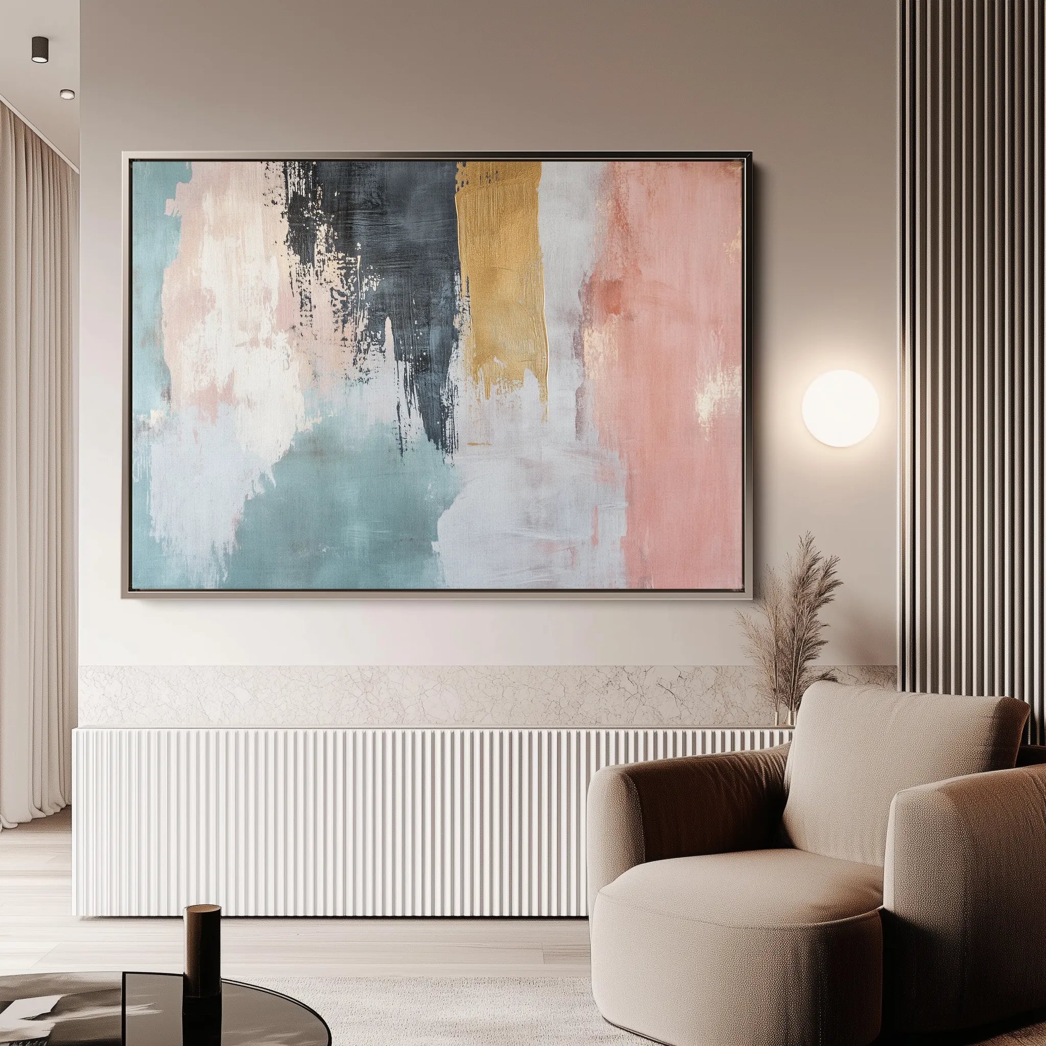 Abstract 320 Canvas Art 60 x 40 cm / Black