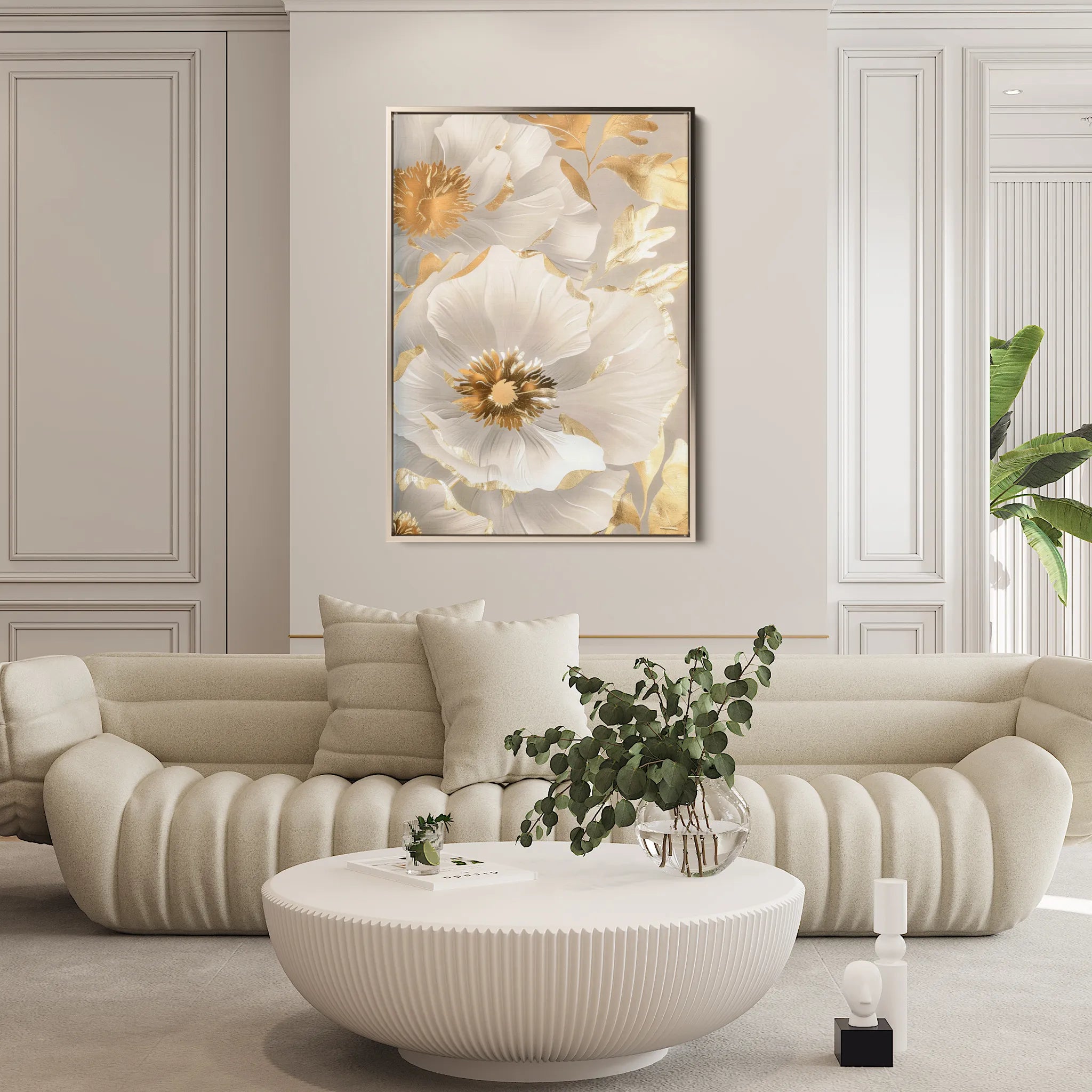 Floral 320 Canvas Art 60 x 40 cm / Black