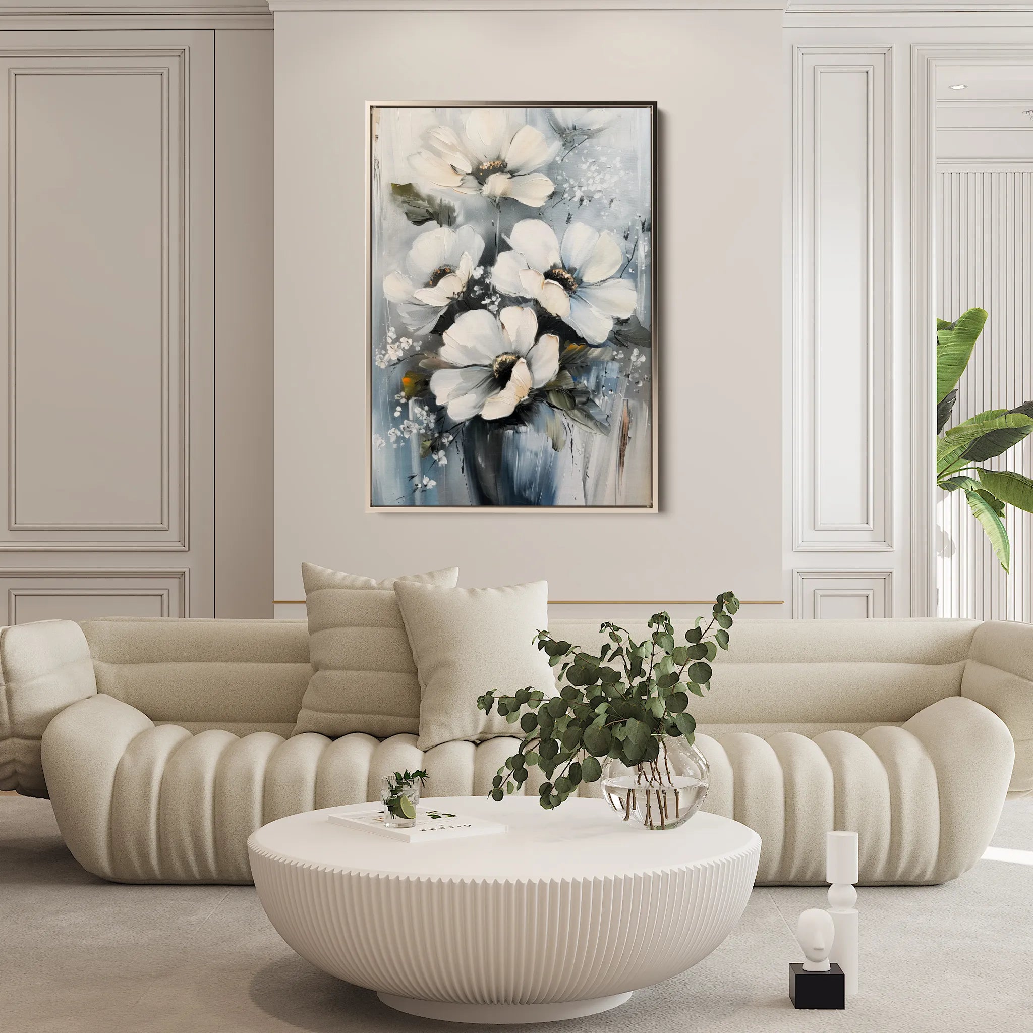 Floral 321 Canvas Art 60 x 40 cm / Black