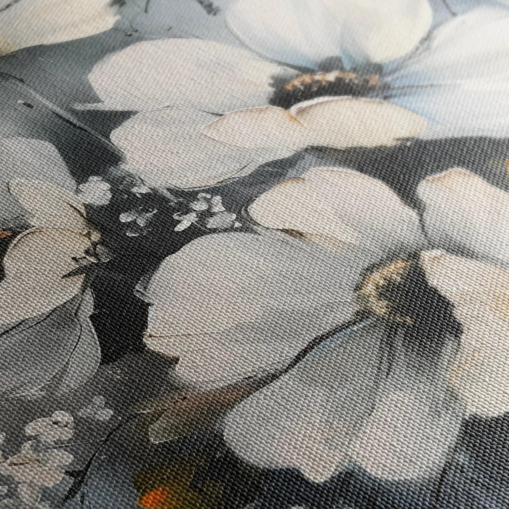 Floral 321 Canvas Art 60 x 40 cm / Black