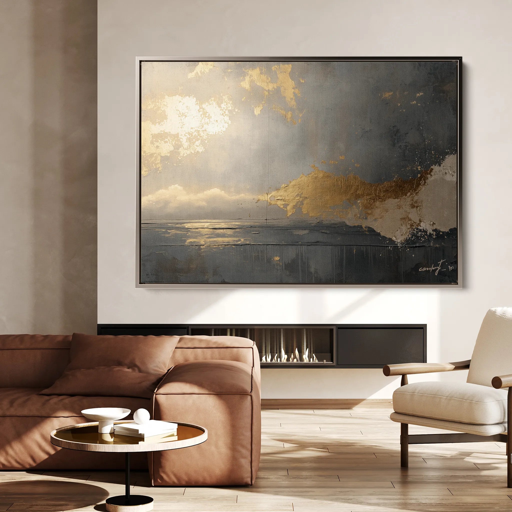 Abstract 323 Canvas Art 60 x 40 cm / Black