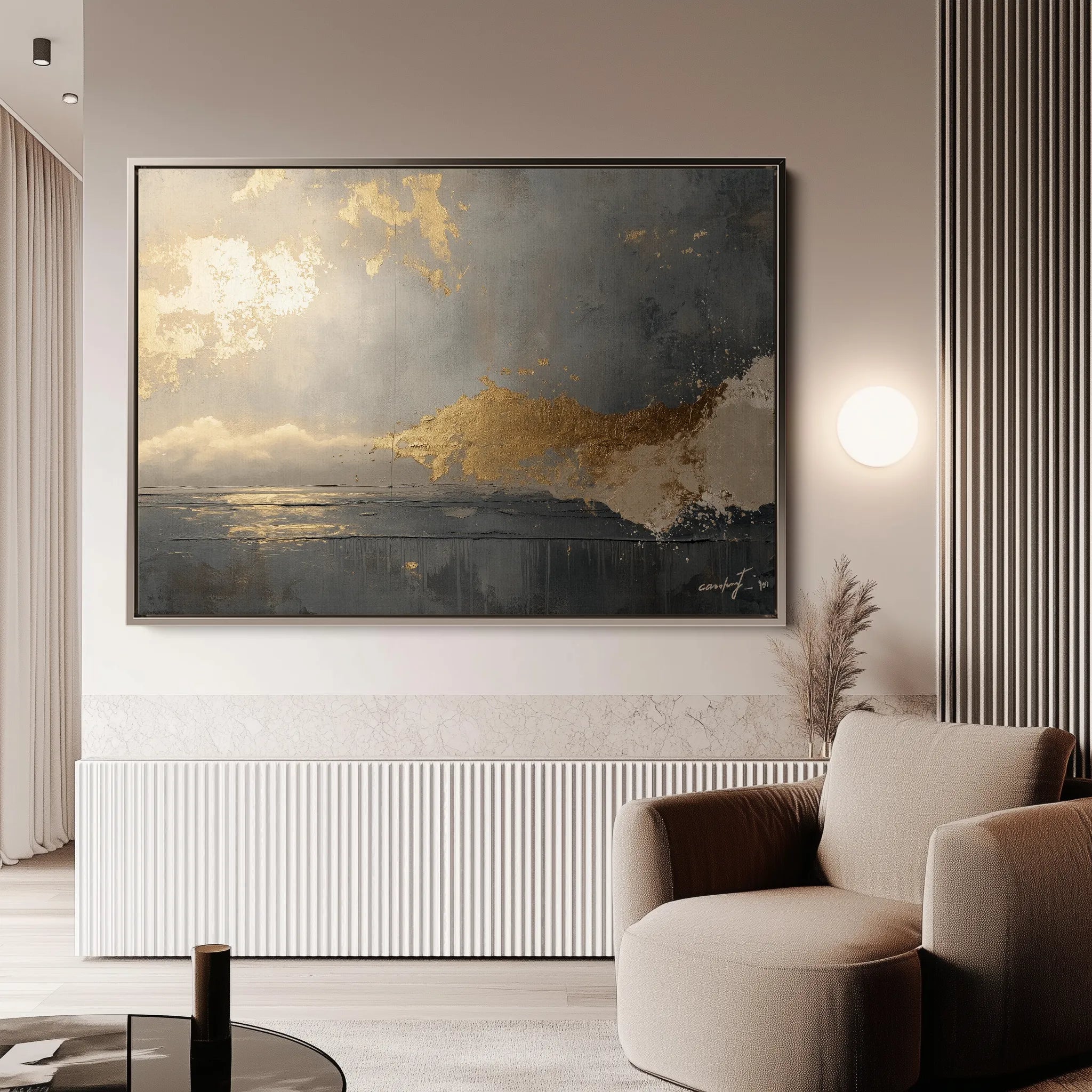 Abstract 323 Canvas Art 60 x 40 cm / Black