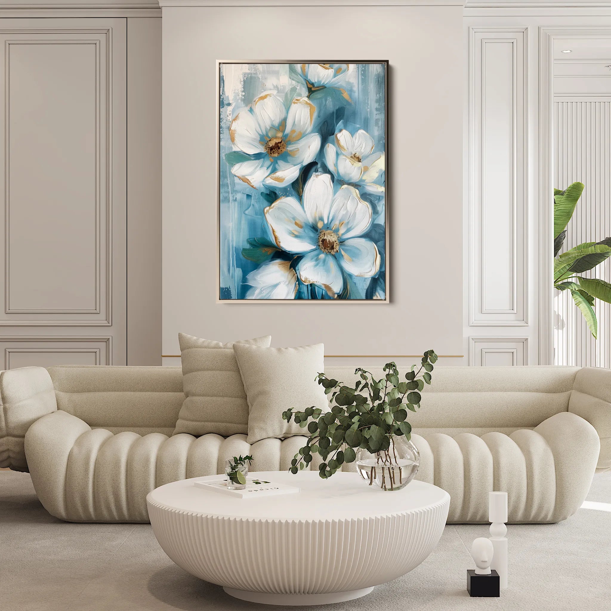 Floral 324 Canvas Art 60 x 40 cm / Black