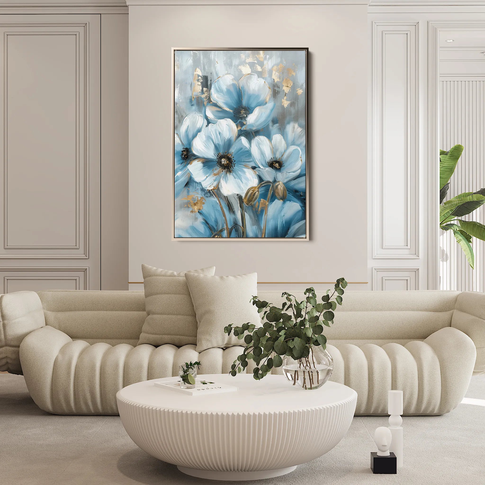 Floral 325 Canvas Art 60 x 40 cm / Black
