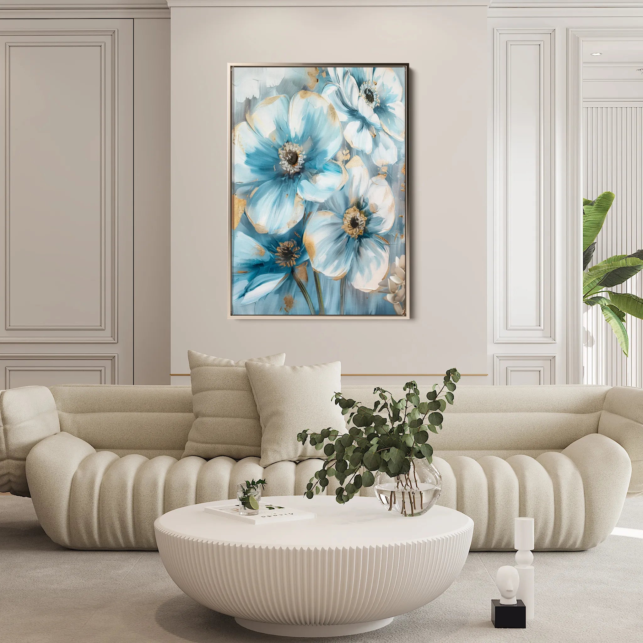 Floral 326 Canvas Art 60 x 40 cm / Black