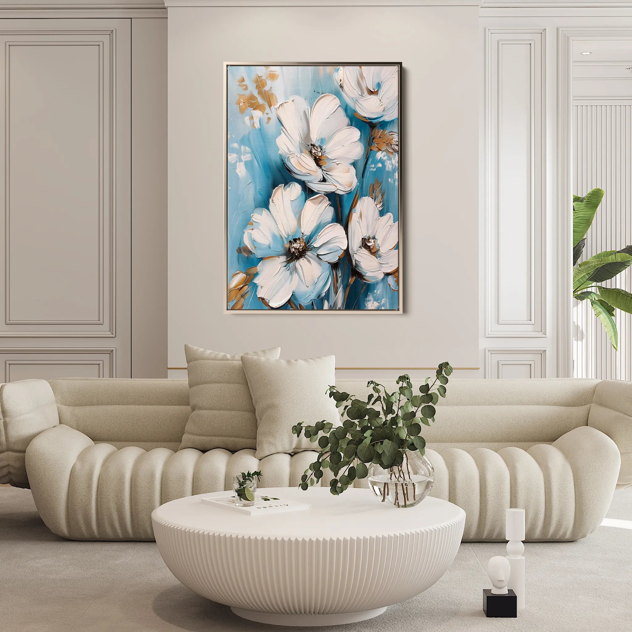 Floral 327 Canvas Art 60 x 40 cm / Black