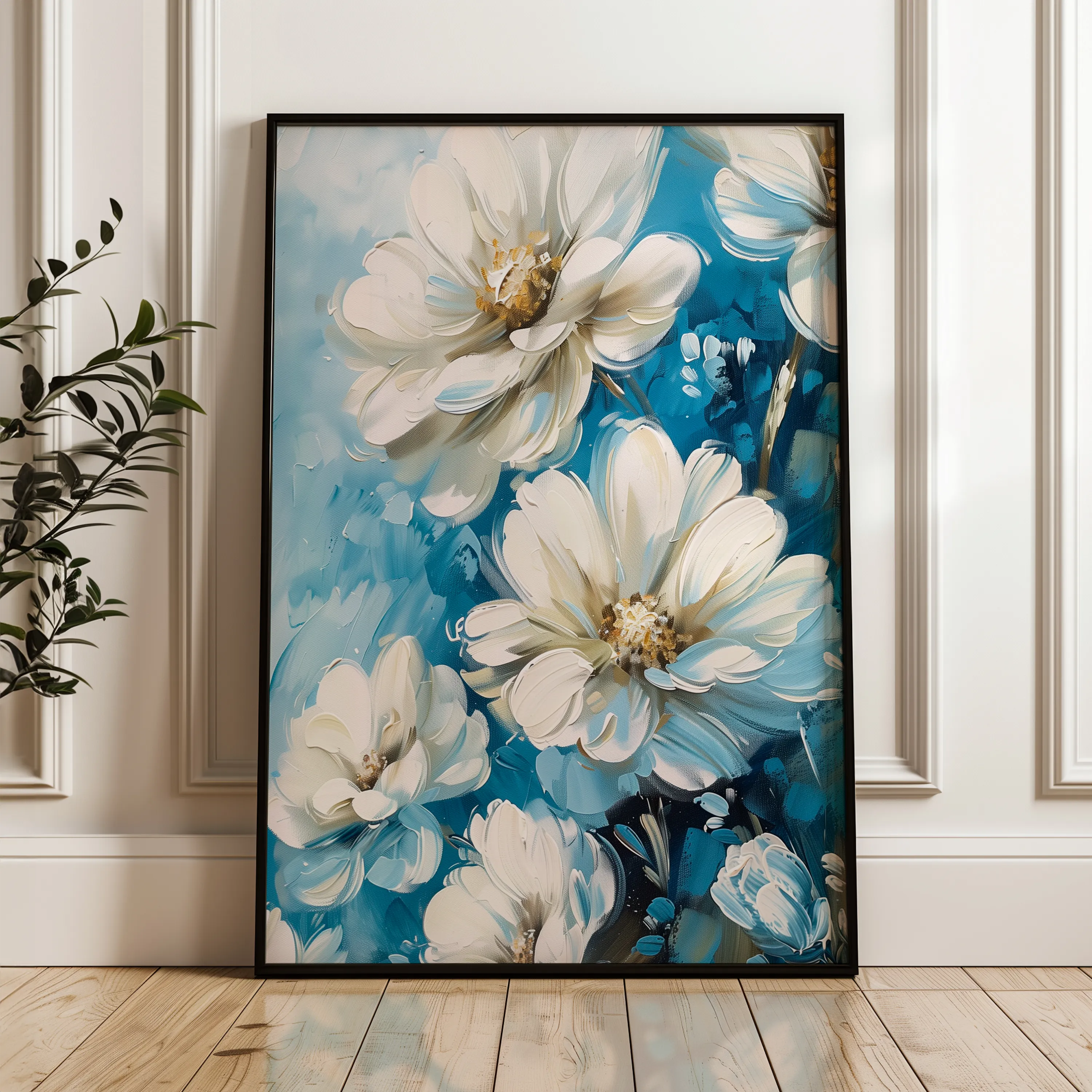 Floral 328 Canvas Art 60 x 40 cm / Black