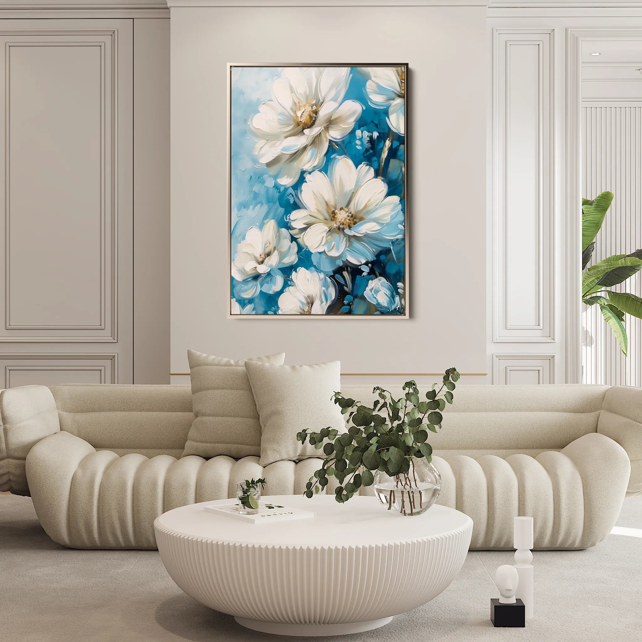 Floral 328 Canvas Art 60 x 40 cm / Black