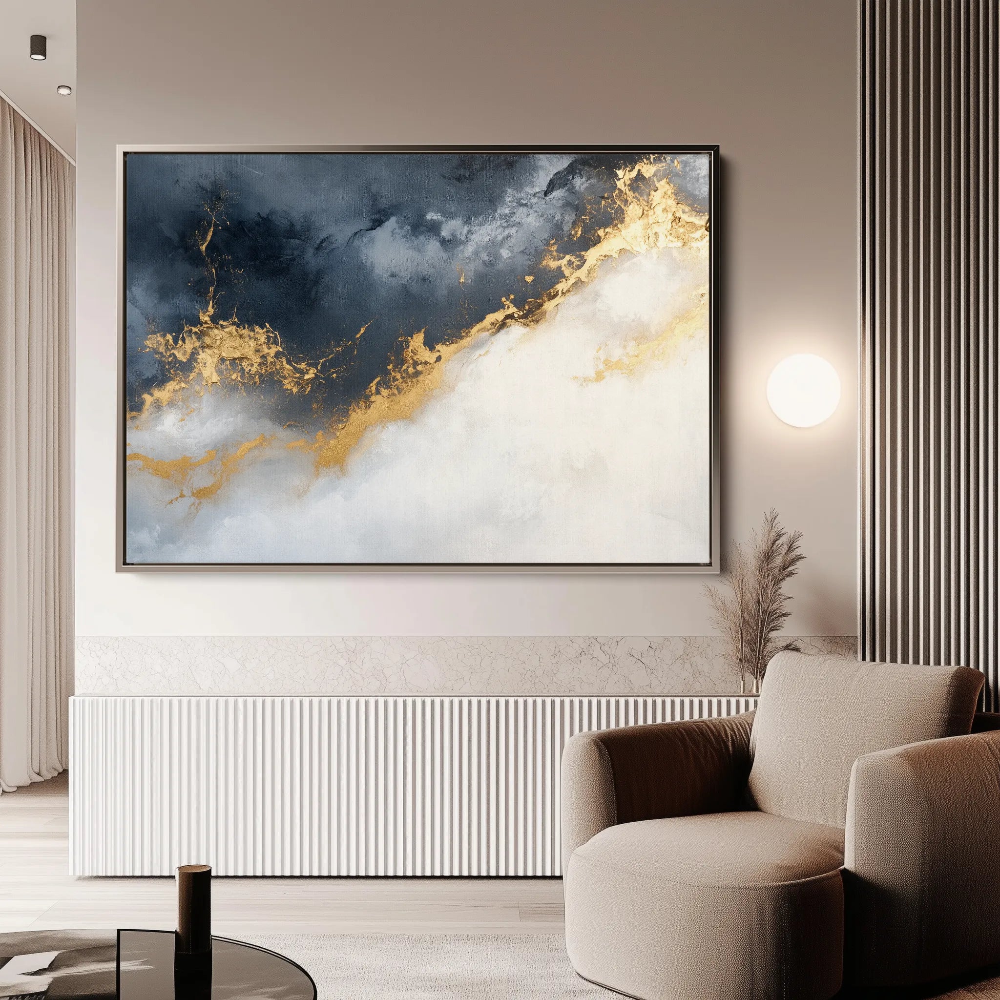 Abstract 329 Canvas Art 60 x 40 cm / Black