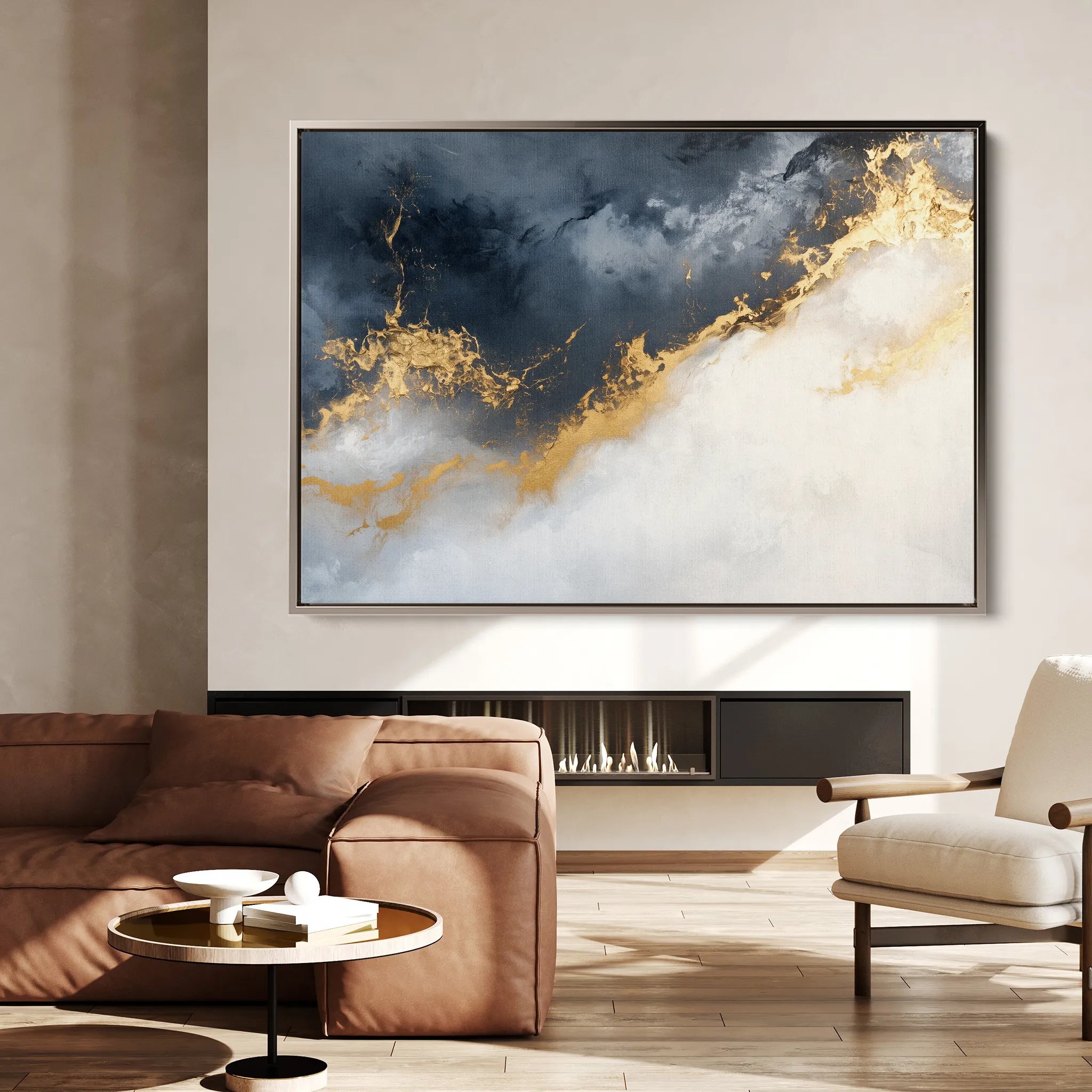 Abstract 329 Canvas Art 60 x 40 cm / Black