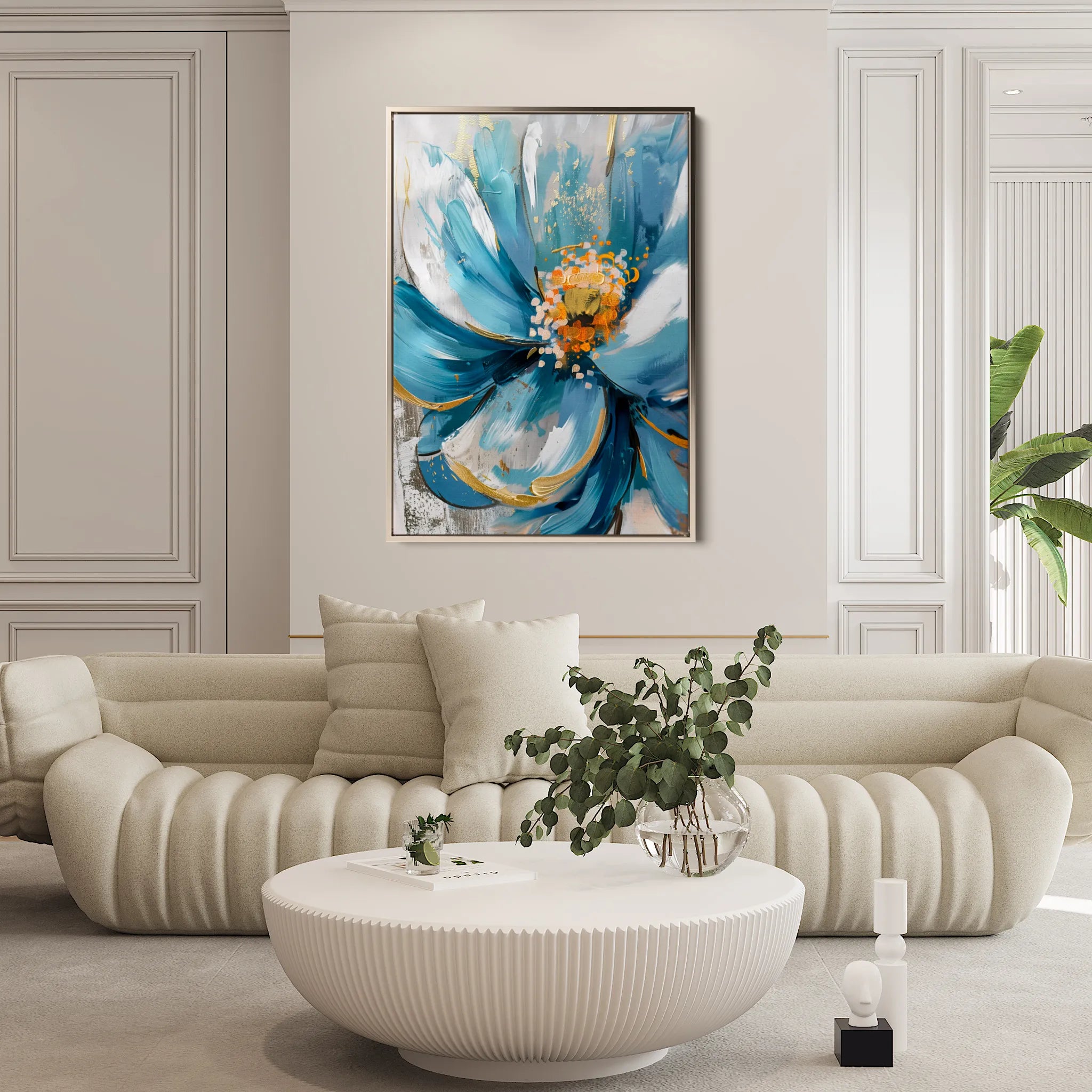 Floral 329 Canvas Art 60 x 40 cm / Black