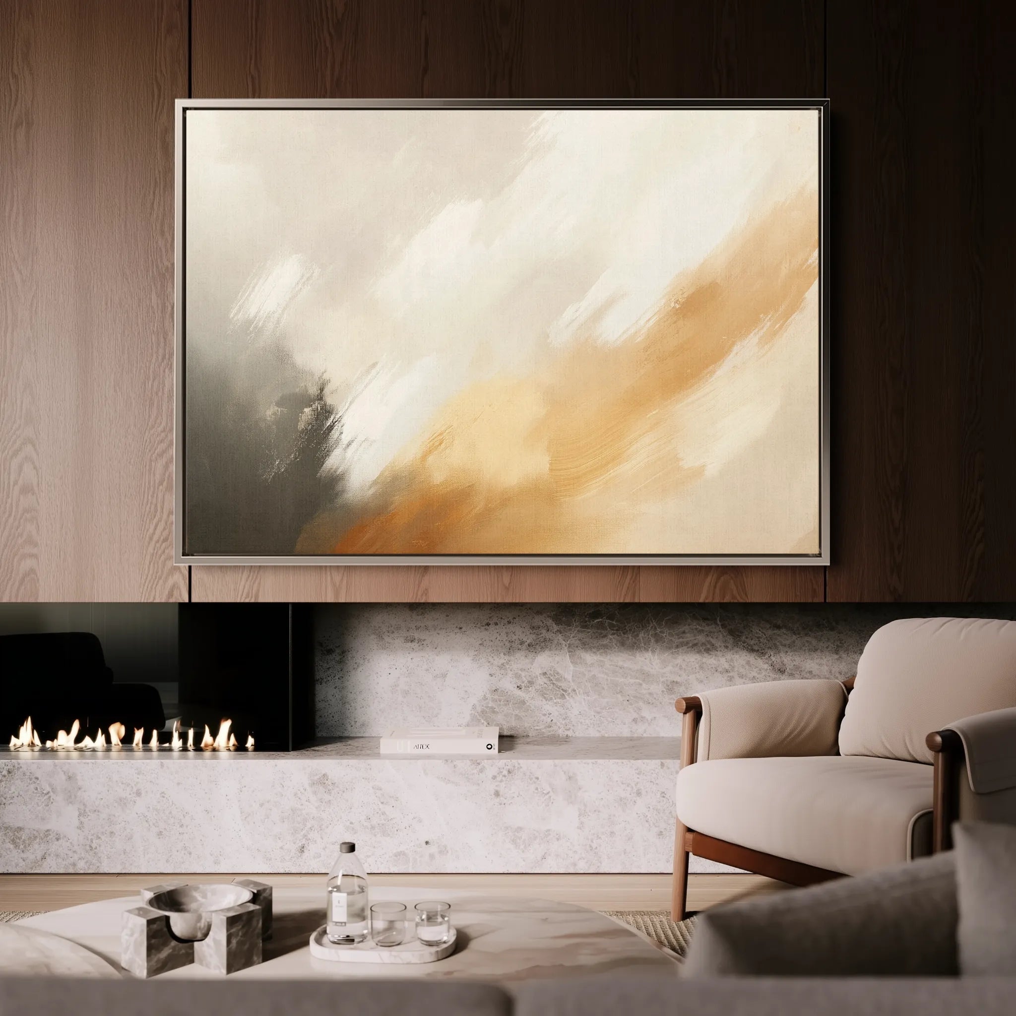 Abstract 330 Canvas Art 60 x 40 cm / Black